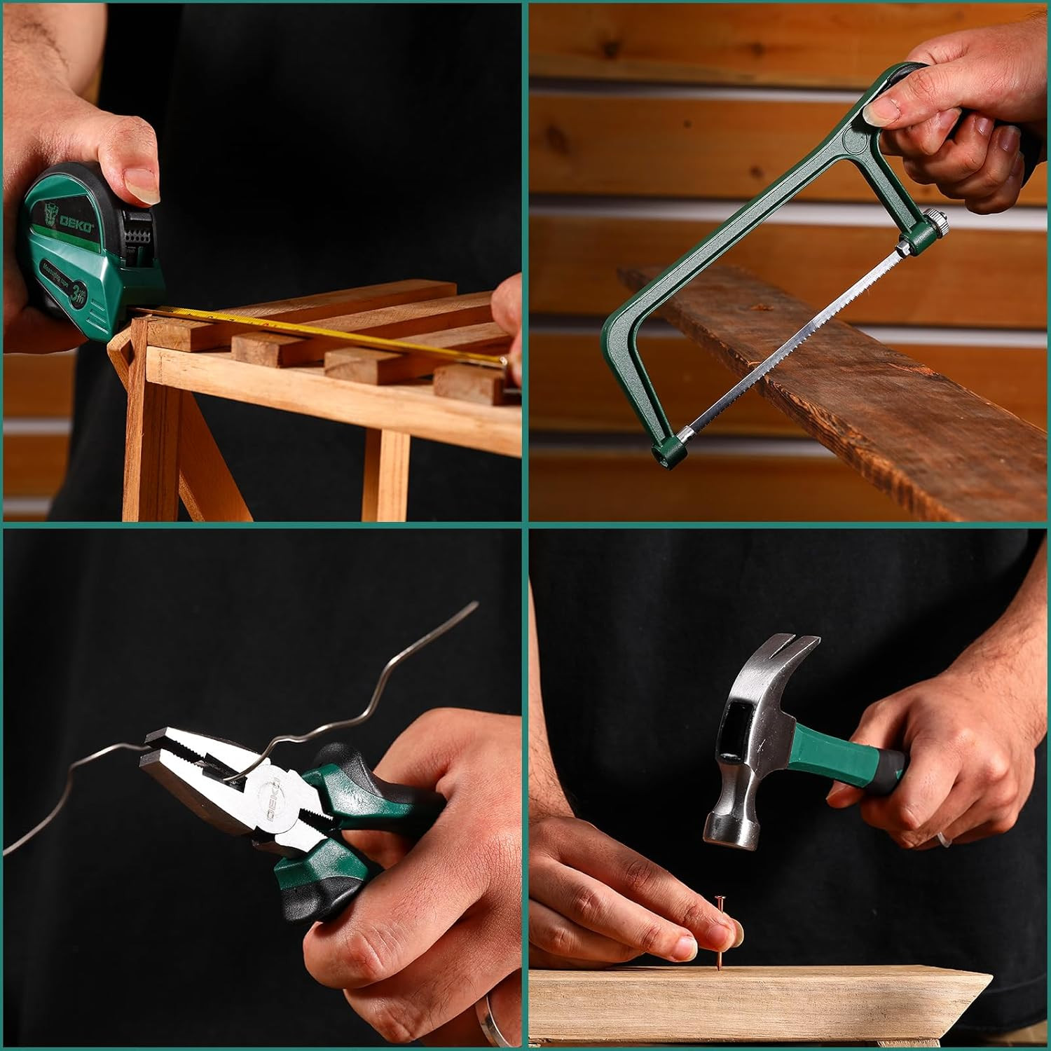 DEKOPRO Tool Set Tool Kit 12V Cordless Drill Hand Toolbox with Storage Case