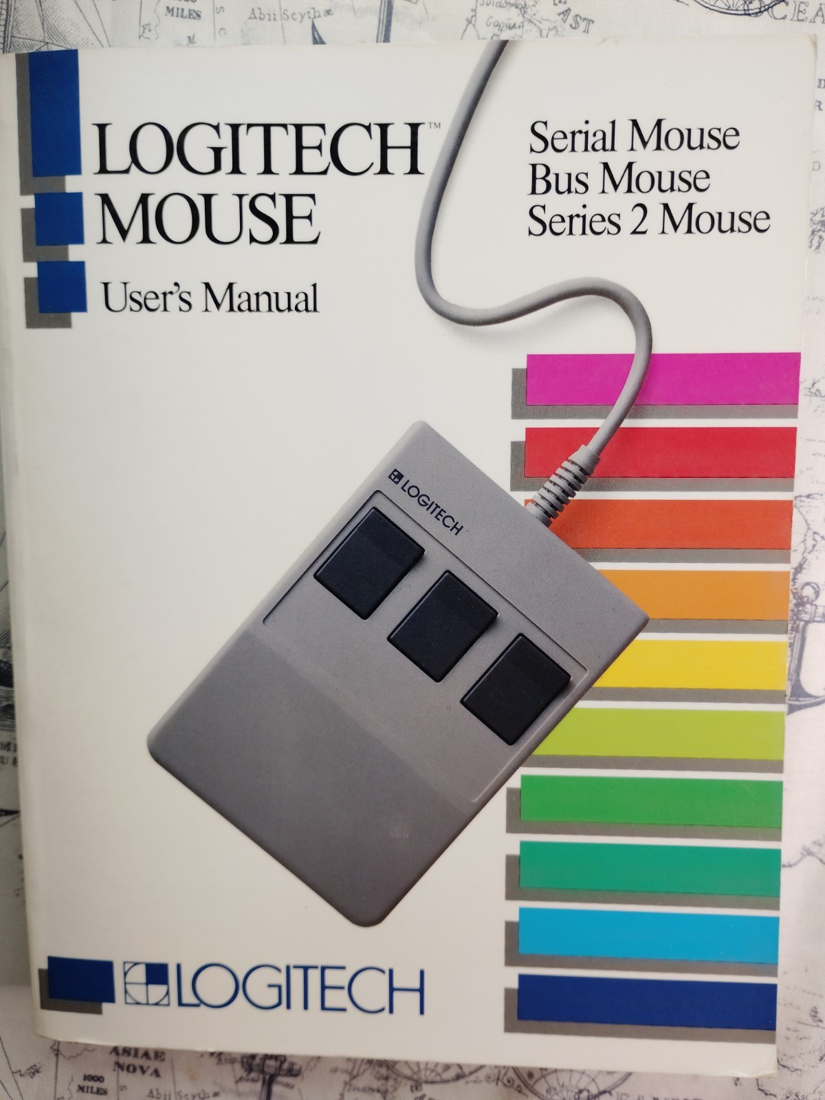 1987 Logitech Serial Bus Series 2 Computer Mouse User Manual w/ 5.25" Diskettes