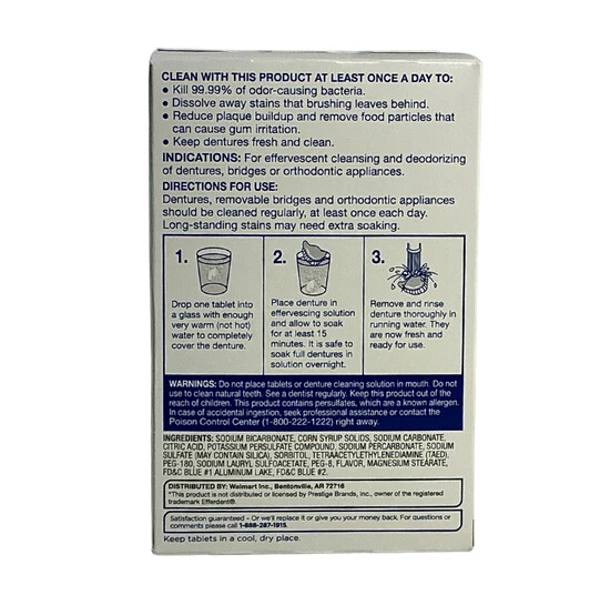 Equate Antibacterial Denture Cleanser Tablets, 126 Count