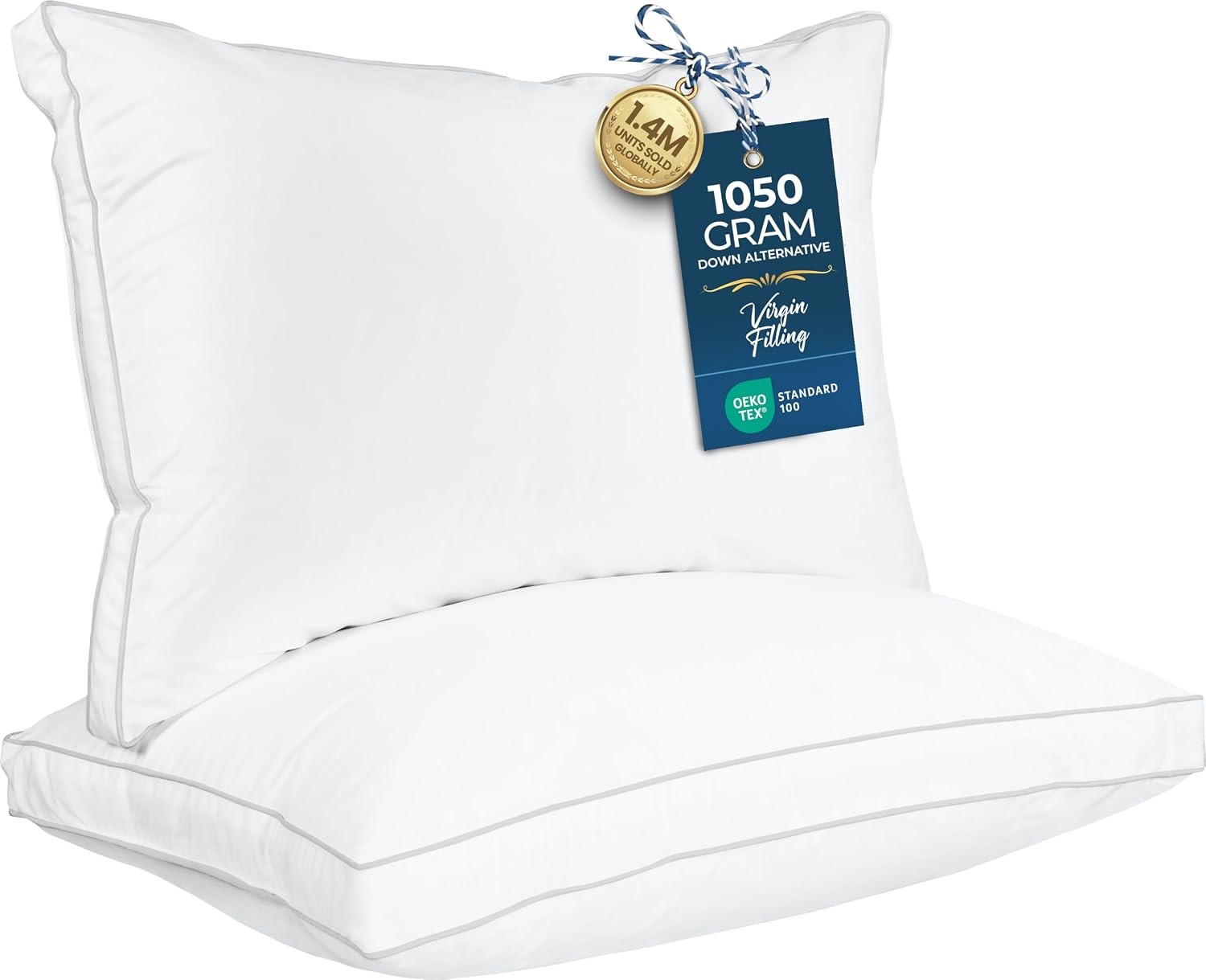 Utopia Bedding Down Alternative Bed Pillows for Sleeping Queen Size (White), Set