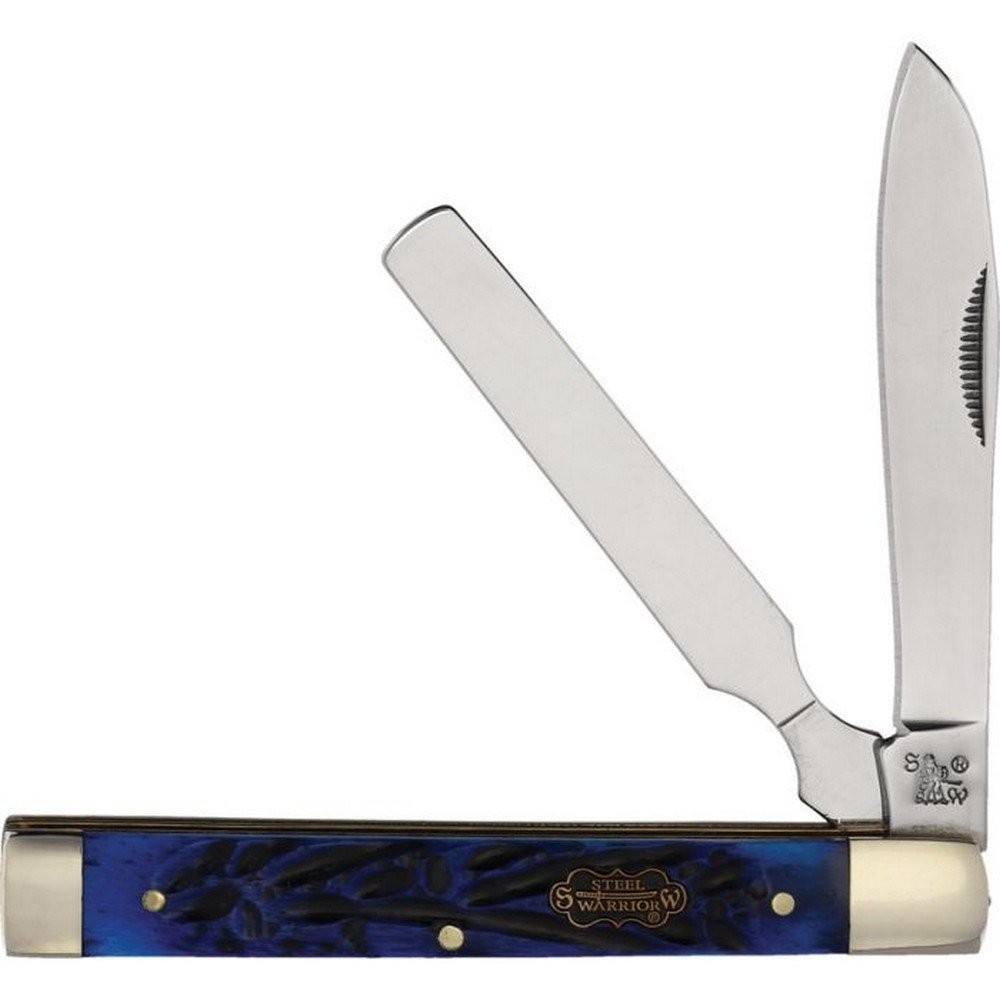 Frost Cutlery Doctors Folding Knife Steel Blade Blue Jigged Handle - SW-120DBLJ