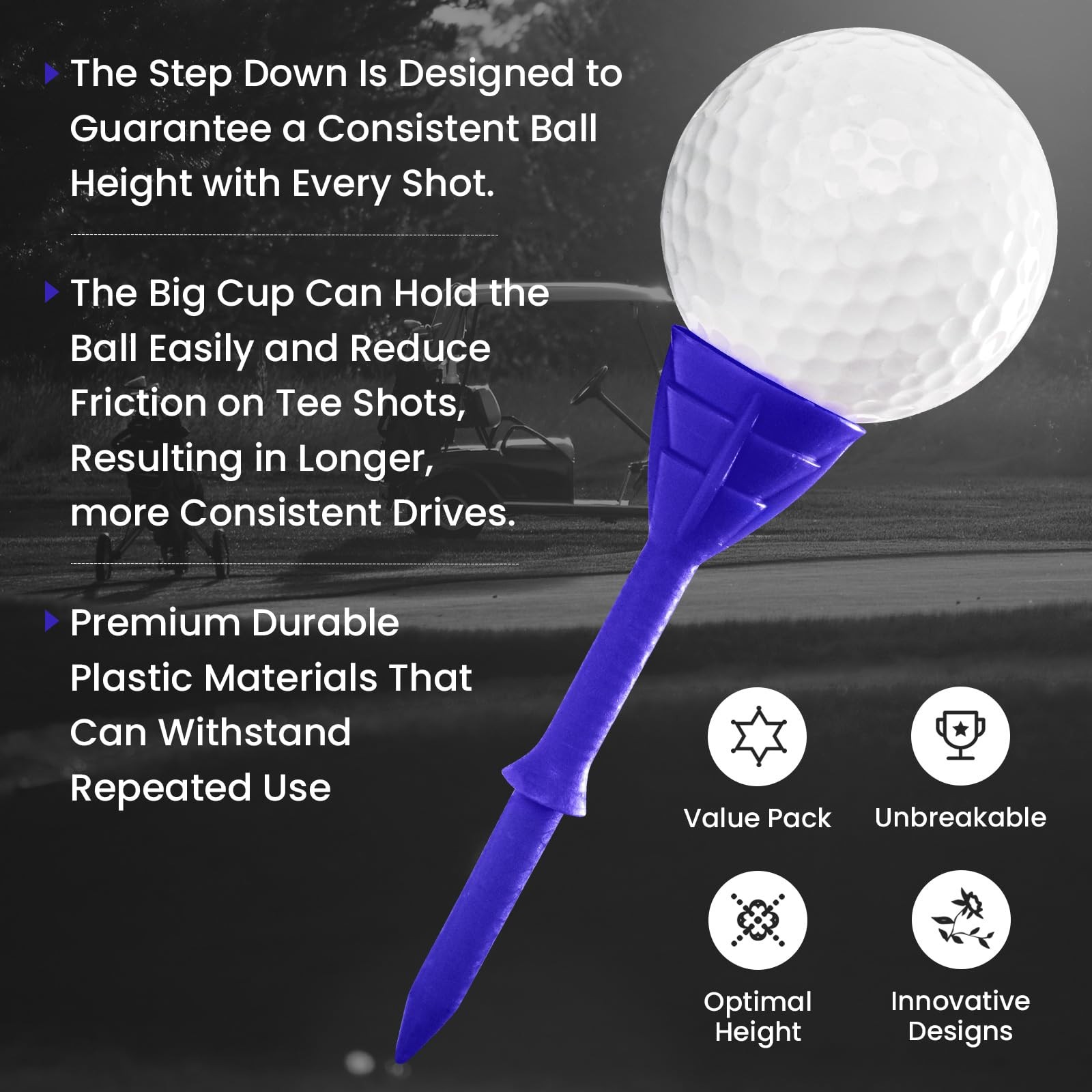 Golf Tees Plastic Tee 3 1/4 Inch 20 40 Pack Unbreakable Tee Durable Stable Go...