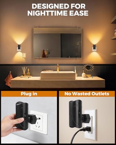2 Pack Night Lights Plug into Wall, Modern LED Night Light Plug in, Warm white