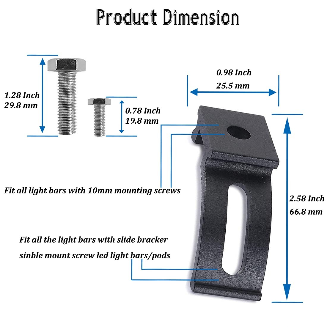 LED Light Bar Mounting Bracket - Mounting Brackets Universal Adjustable Slide...