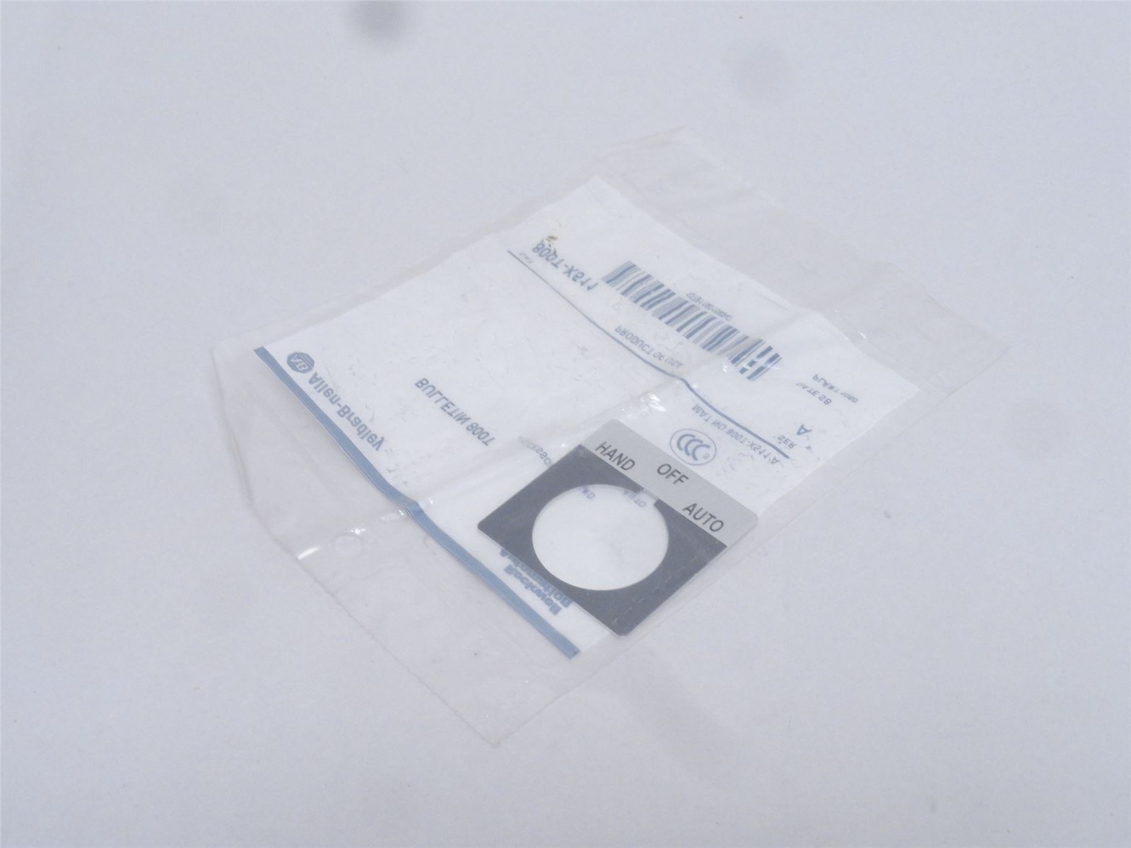 244460 New-No Box; Allen-Bradley 800T-X511 Push Button Legend Plate; Size: 30mm