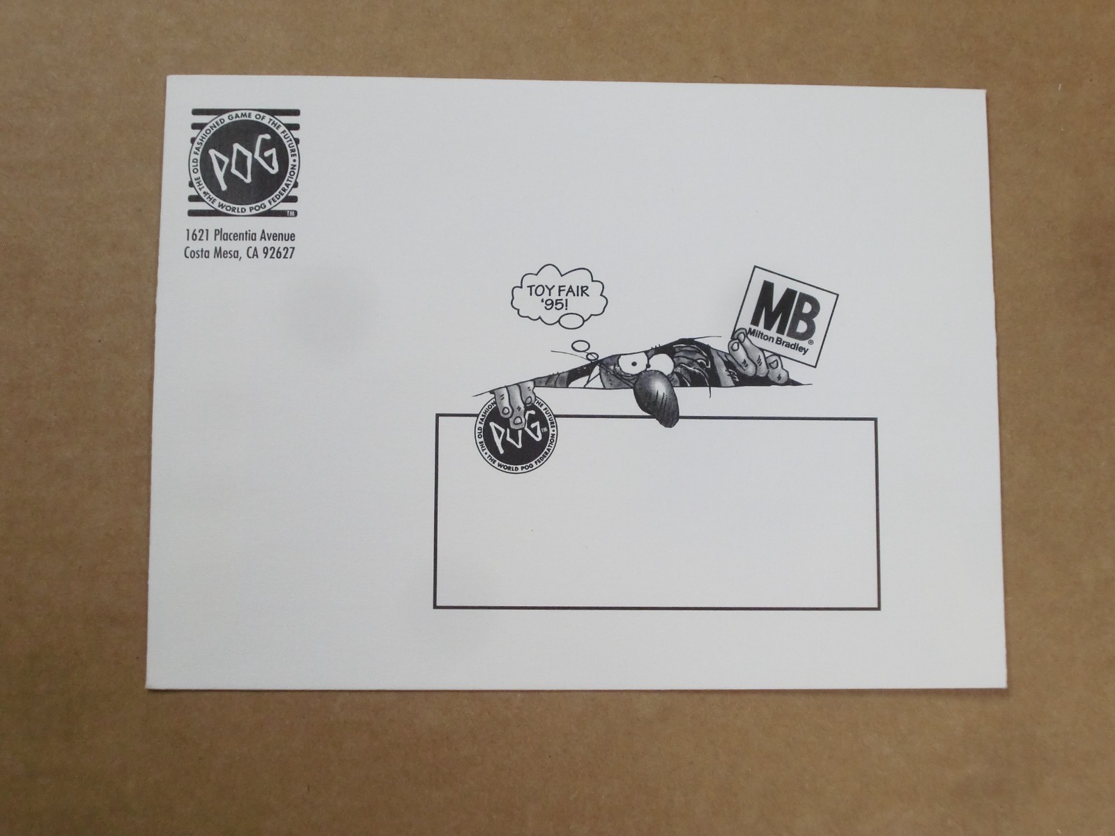 POGS/MILKCAPS POG/MILTON BRADLEY "TOY FAIR 95"  POG LETTERHEAD