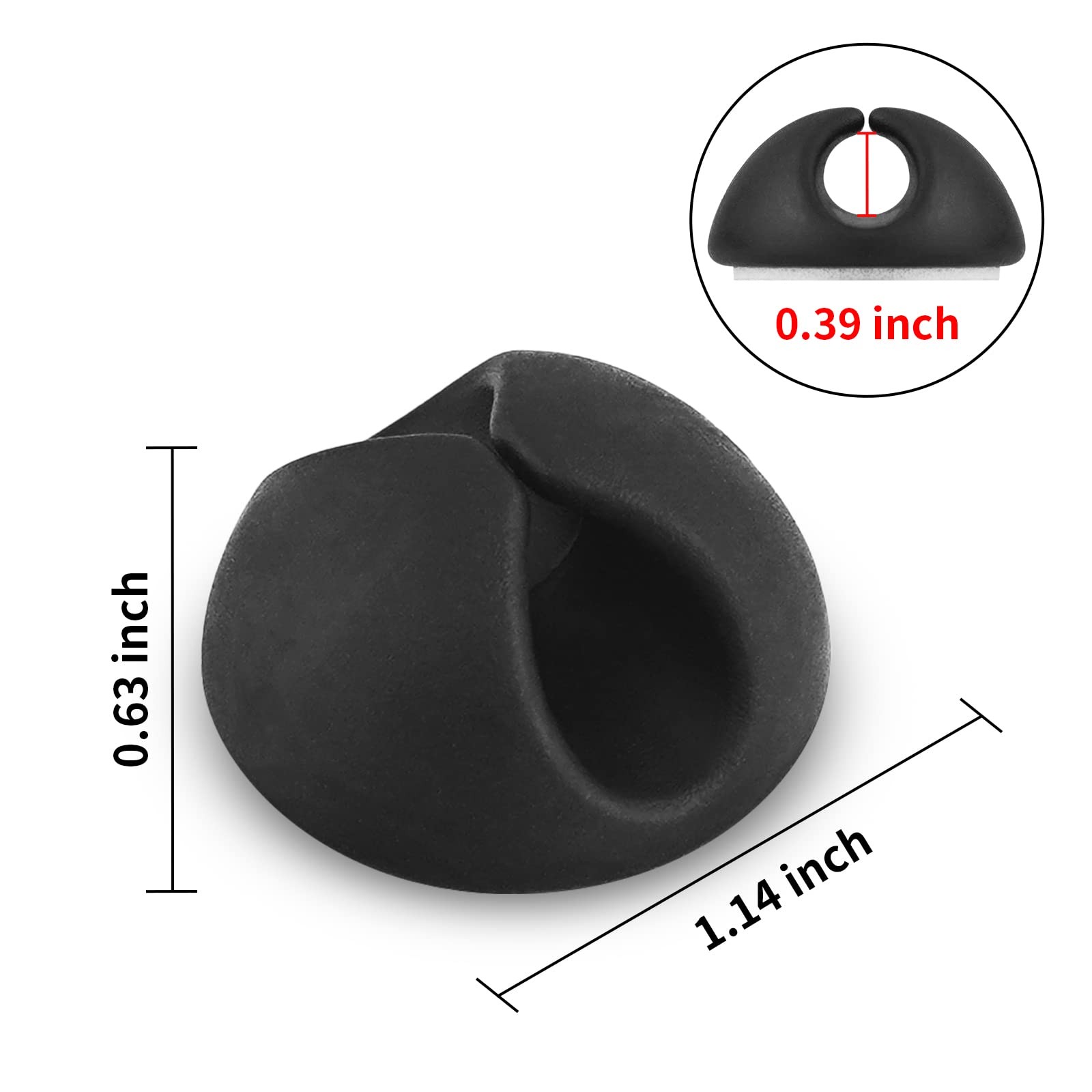tifanso 6PCS Cable Clips Black - Adhesive Cord Holder Wire