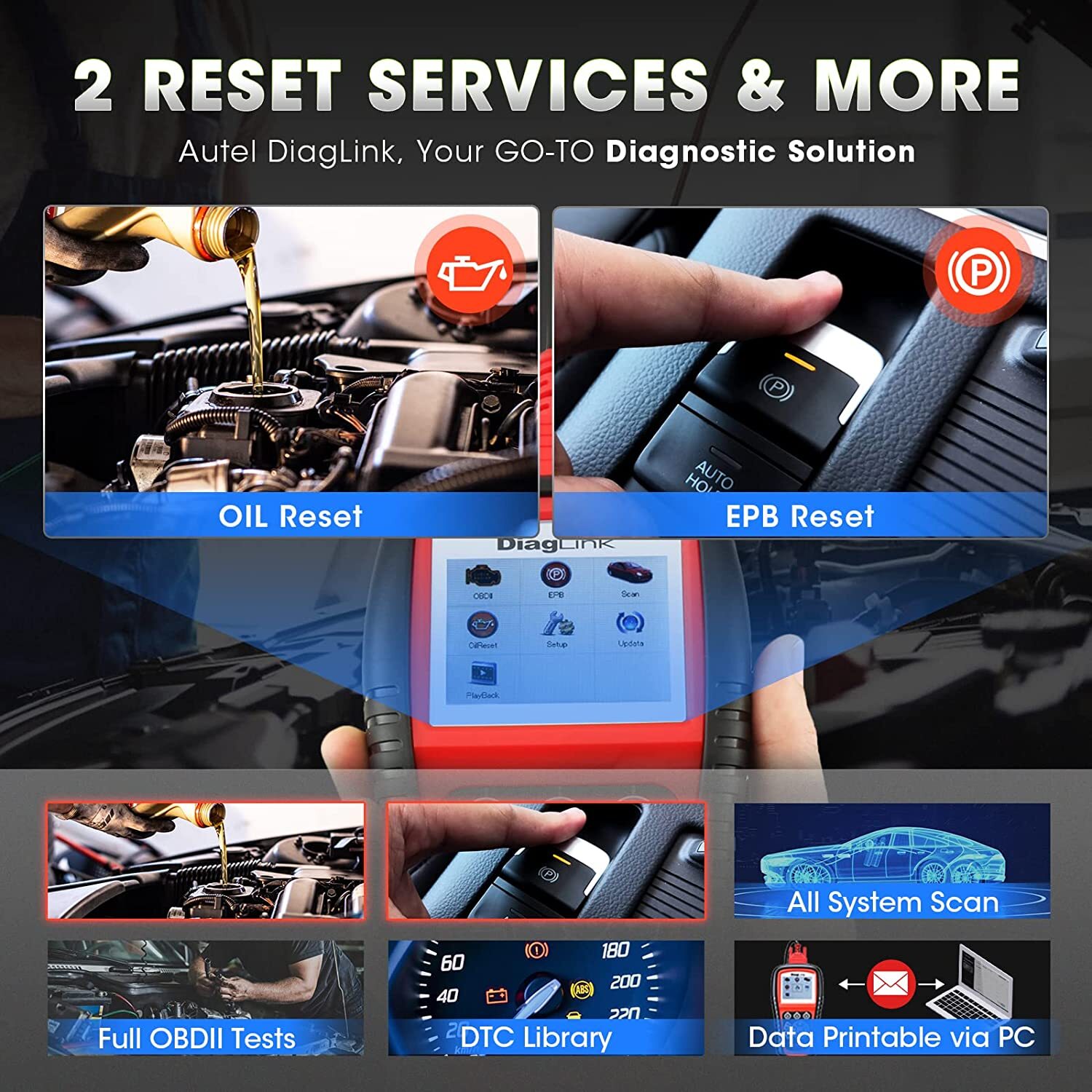 2026 Car All System Scanner Autel MaxiDiag Elite DiagLink OBD2 Diagnostic Reader