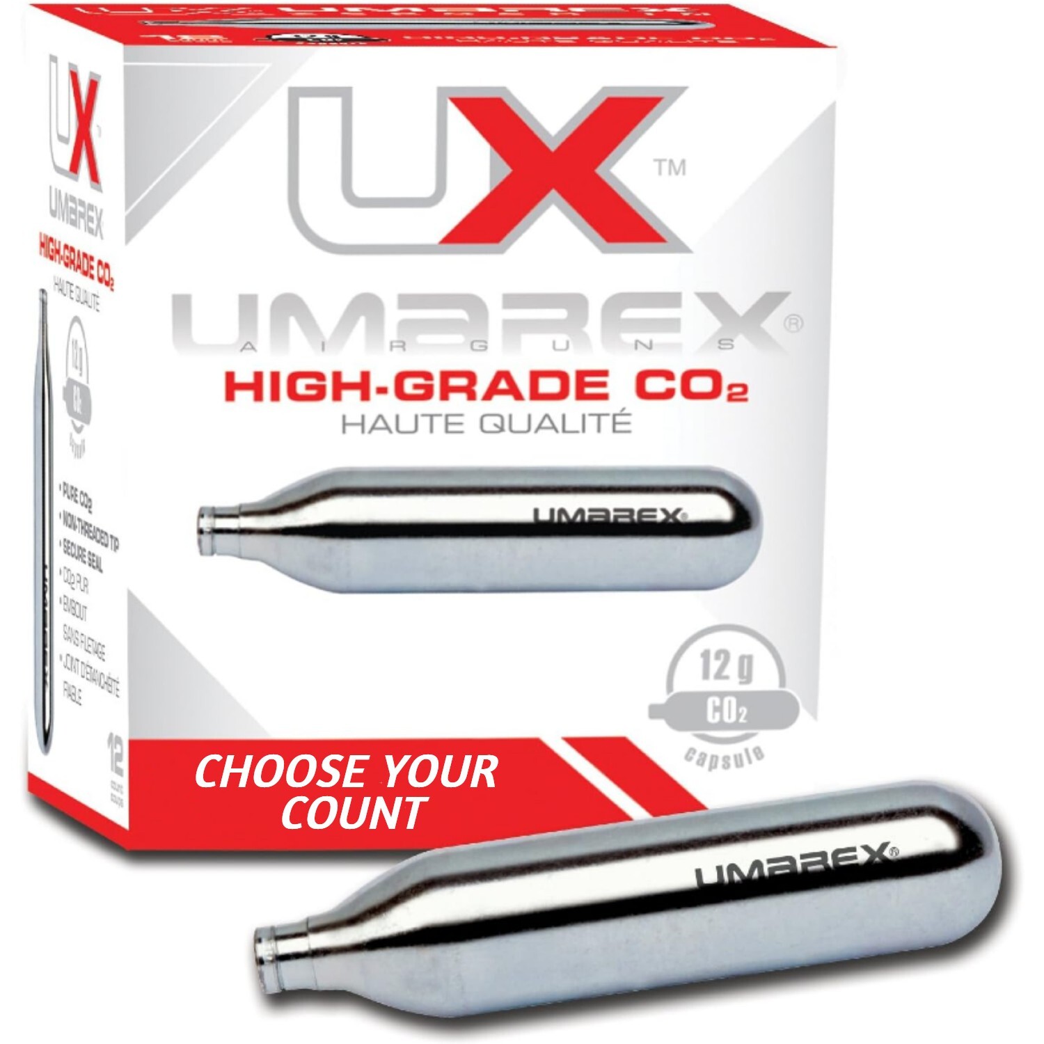 Umarex High-Grade CO2 Cartridges for Pellet Guns, BB Guns and Airsoft Guns
