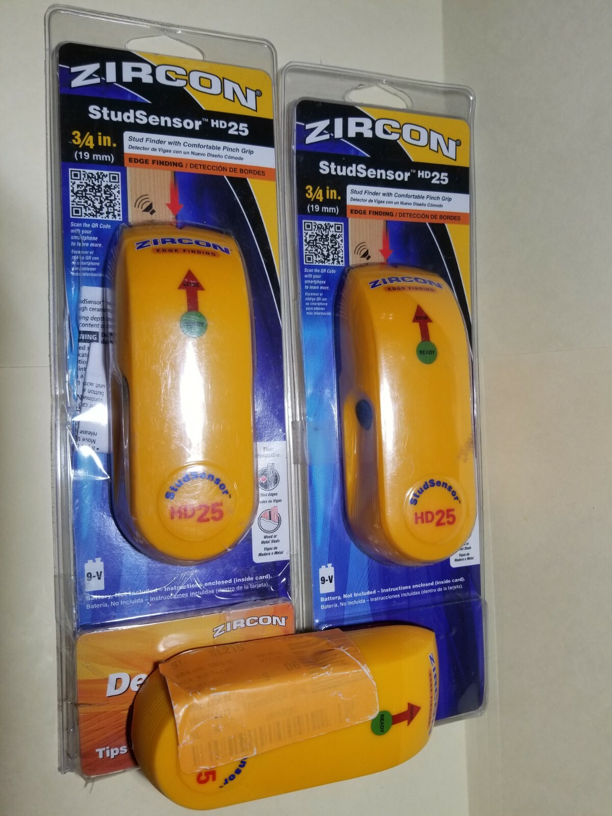 Lot 3 Zircon Stud Sensor Stud Finder 3/4" HD25 Store Returns Untested Sold as is