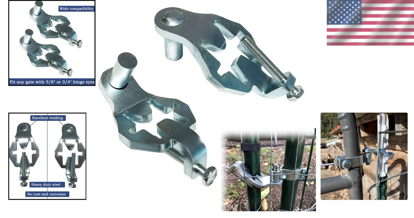 2-Pack T-Post Gate Hinge Pins – Versatile & Easy to Install for All Gate Types