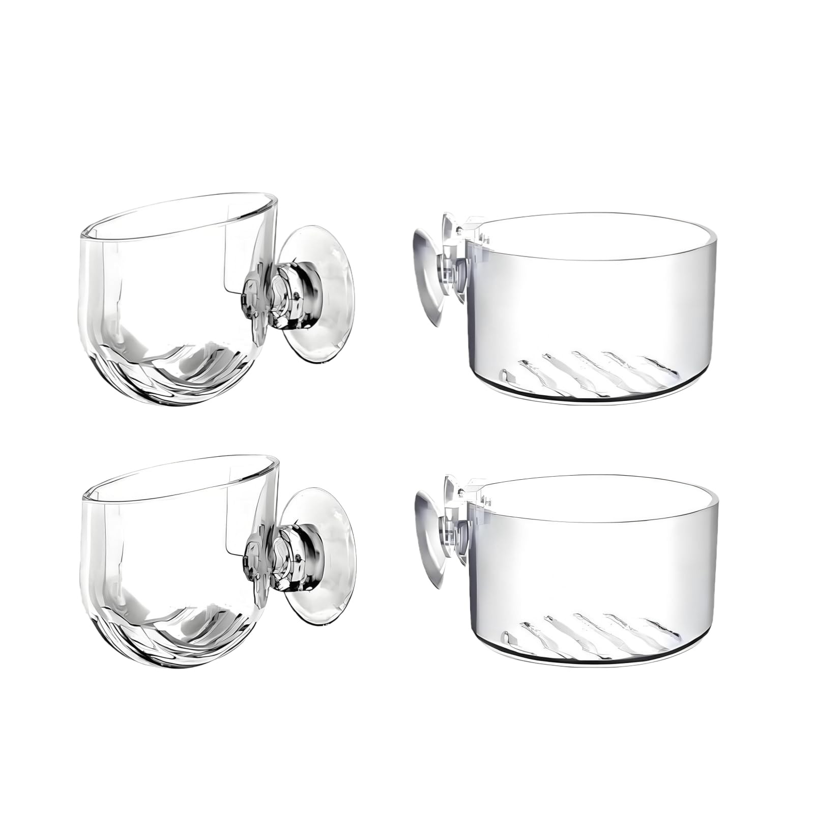 4 Pcs Clear Aquarium Plant Pots Glass Fish Tank Planters