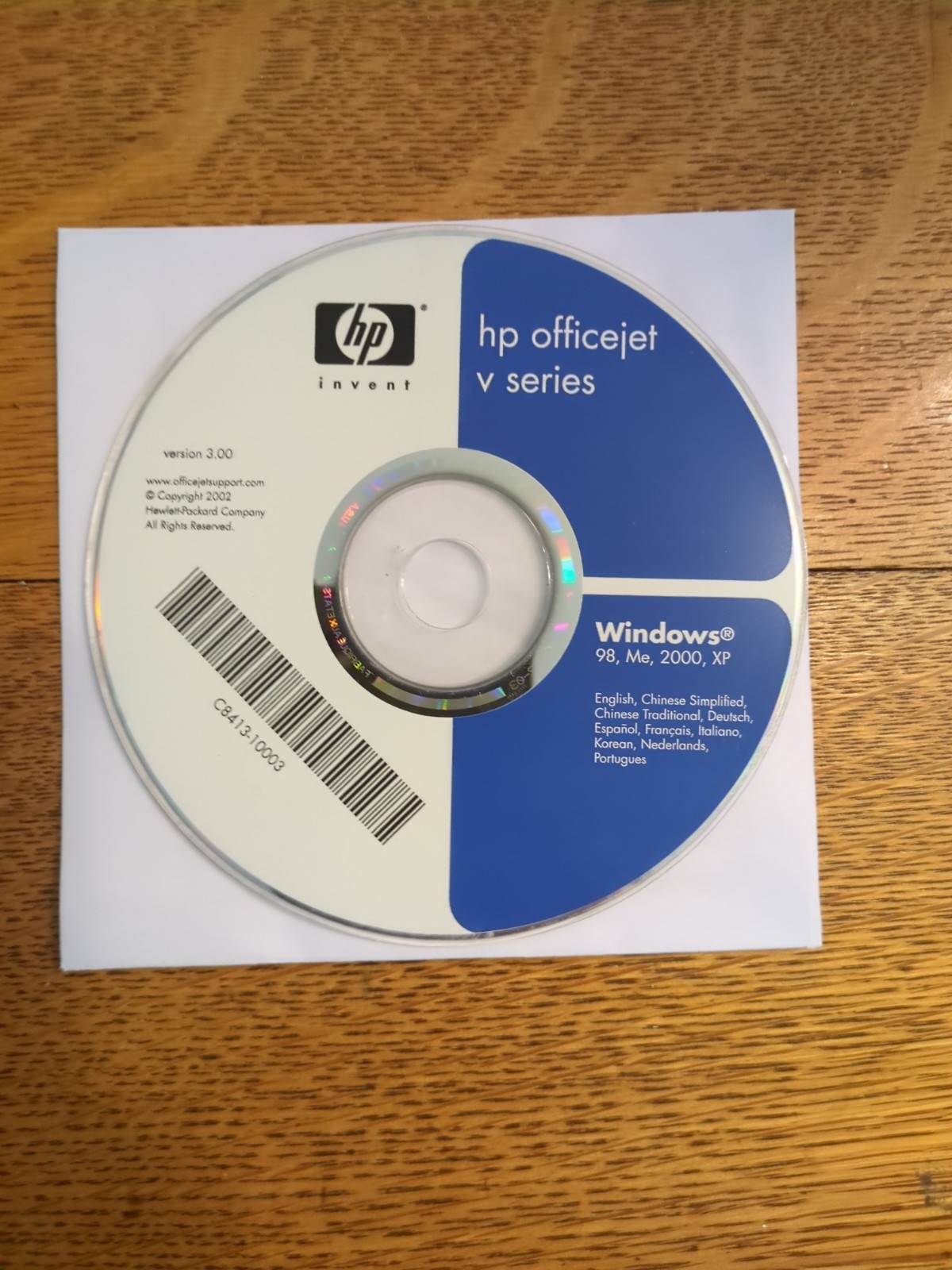 HP OfficeJet V Series Windows 98 Me 2000 XP Software Version 3.00 Disc only