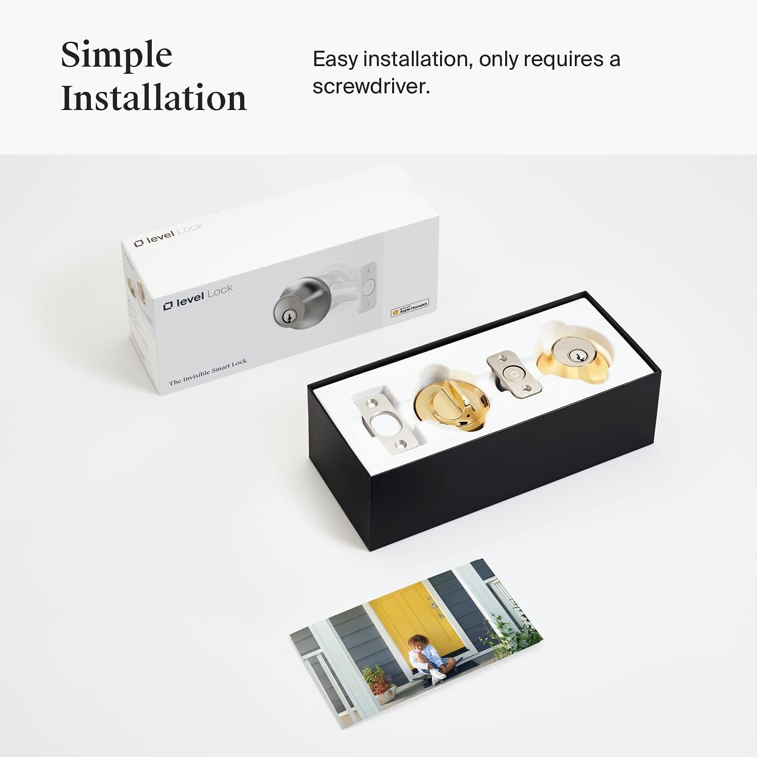Level Lock Smart Lock, Model C3 (SKU: C-E13U) - Polished Brass Finish - Secure,