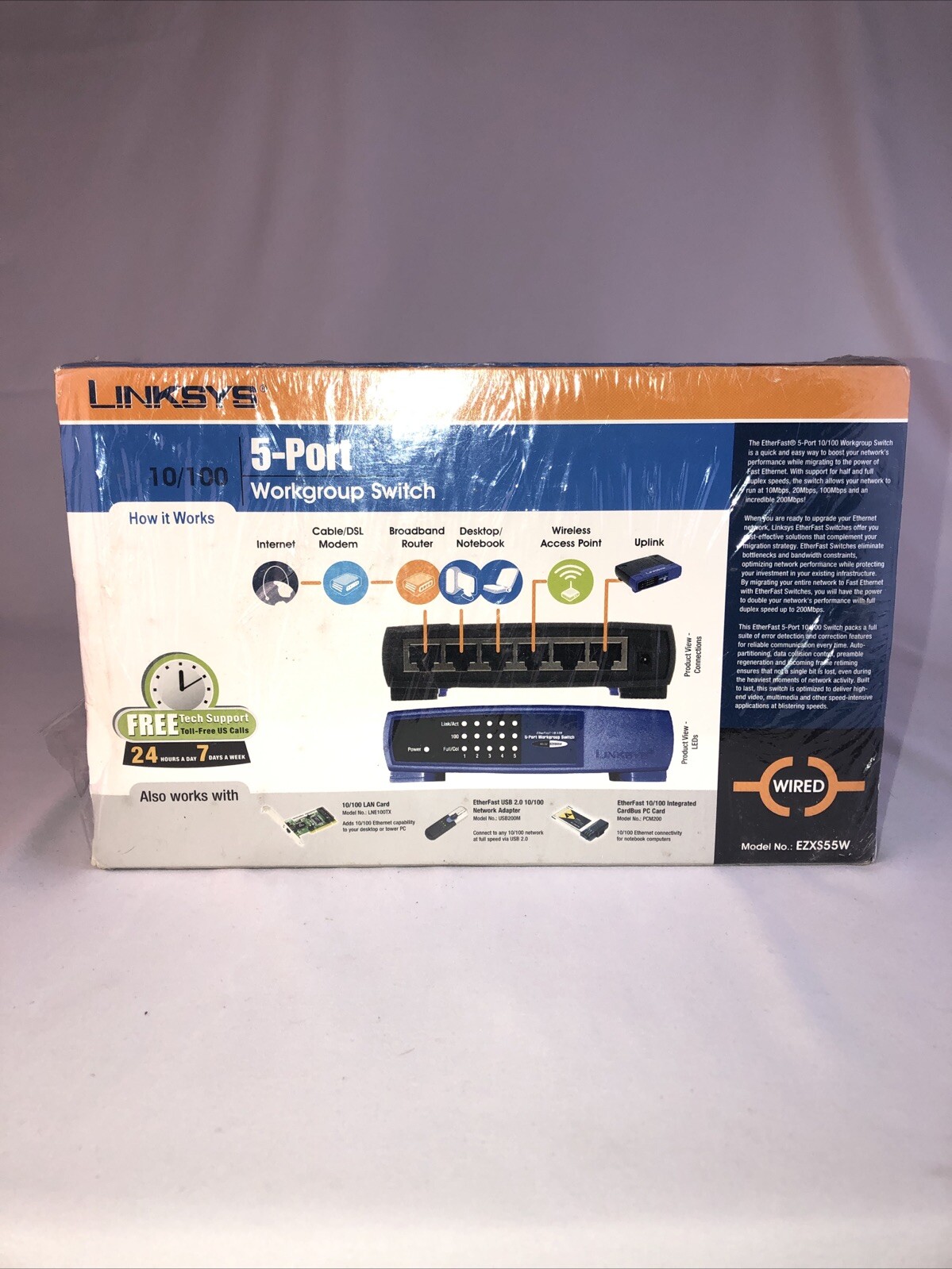 Linksys EtherFast 10/100 5-Port Workgroup Switch EZXS55W