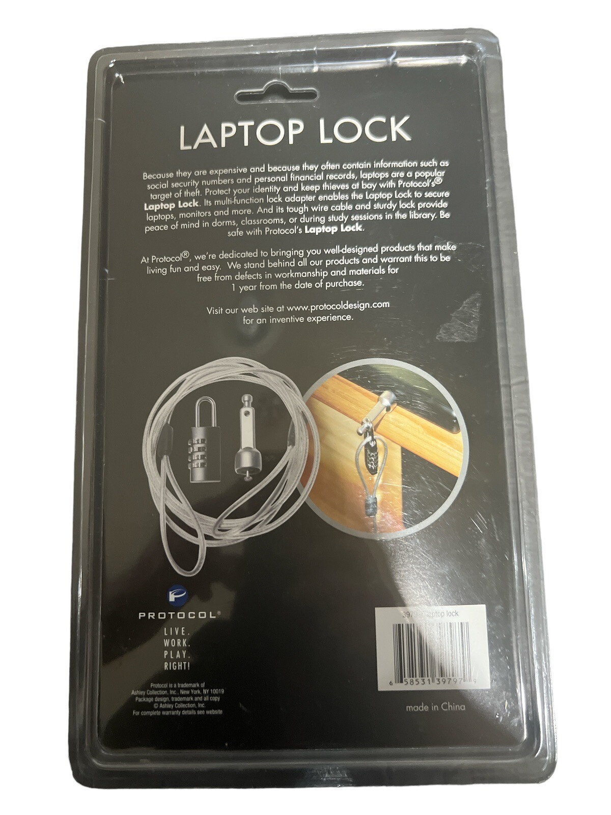 Protocol Secure Laptop Cable Selectable Combination Lock Anti-Theft-NEW