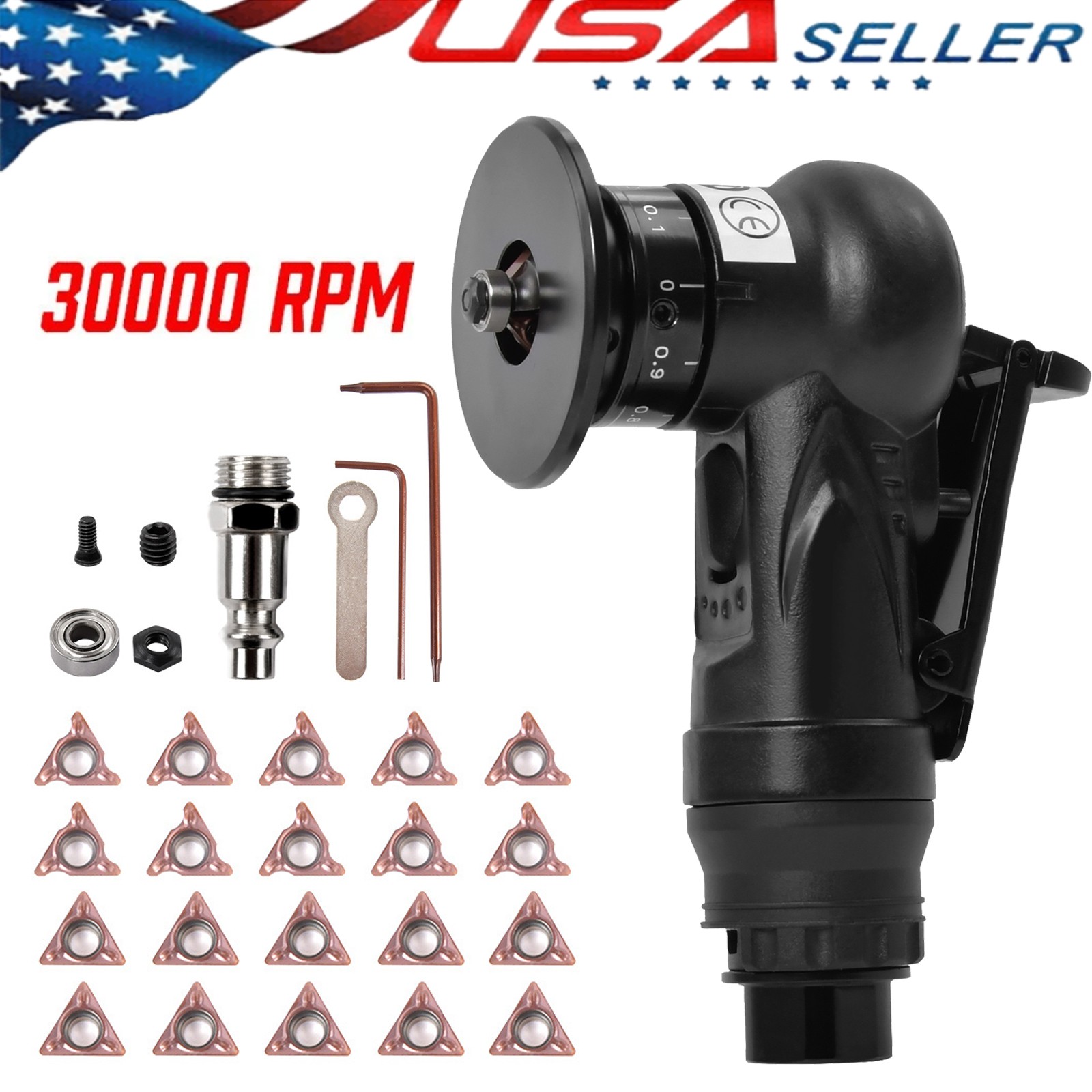 Pneumatic Chamfering Machine Metal Trimming Air Chamfer Beveling Tool+Inserts