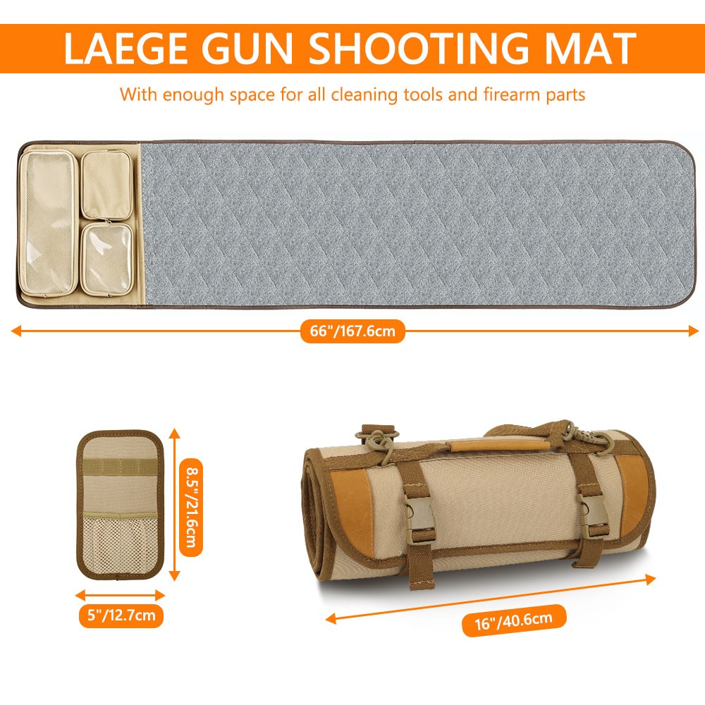 Large Gun Cleaning Mat Portable Foldable Shooting Pad with Tool Storage Pocket