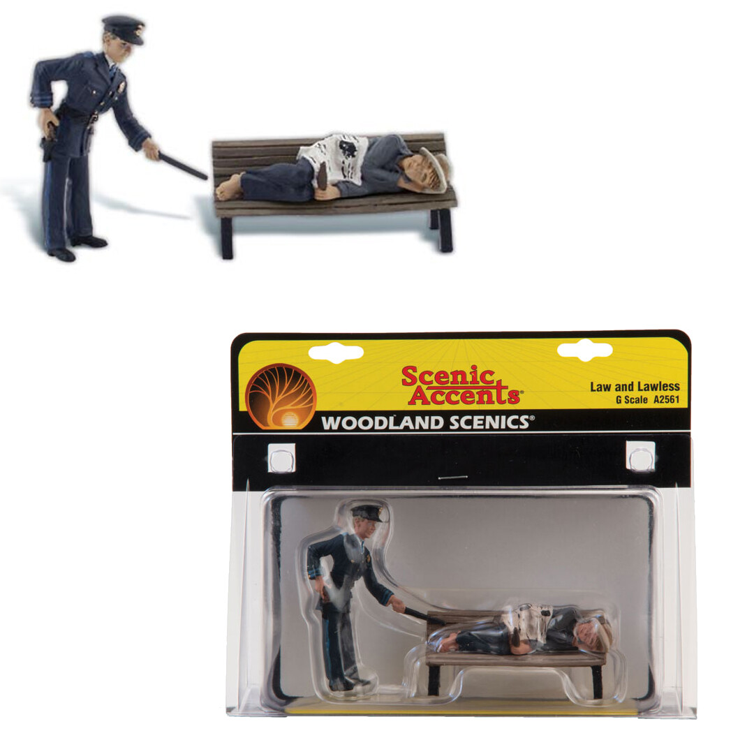 NEW Woodland Scenics Accents A2561 Figures Law and Lawless G Scale