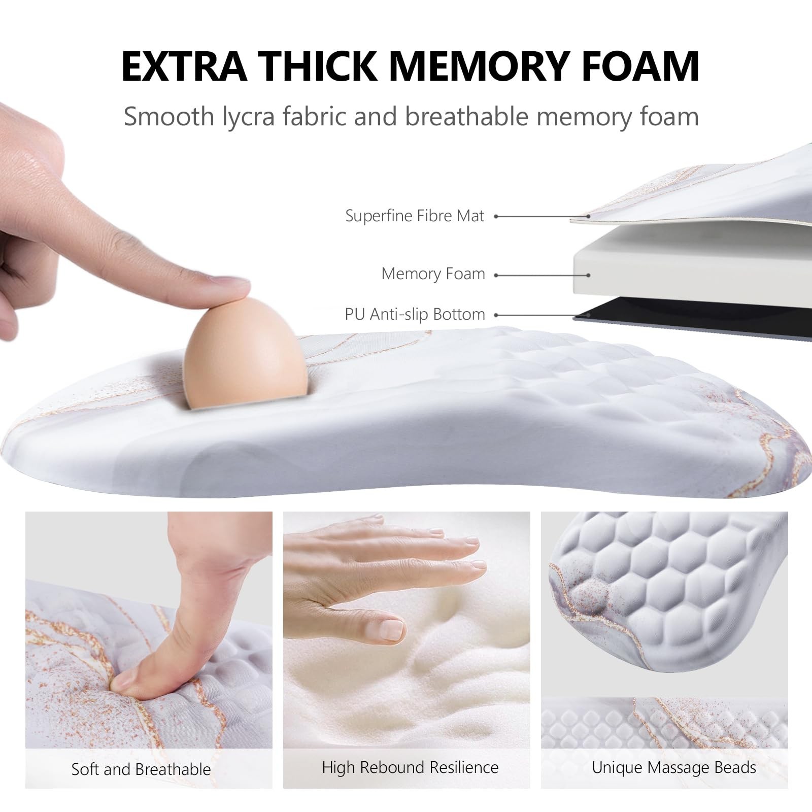 Ergonomic Mouse Pad & Keyboard Wrist Rest Set, Memory Foam | Memory Foam Wris...