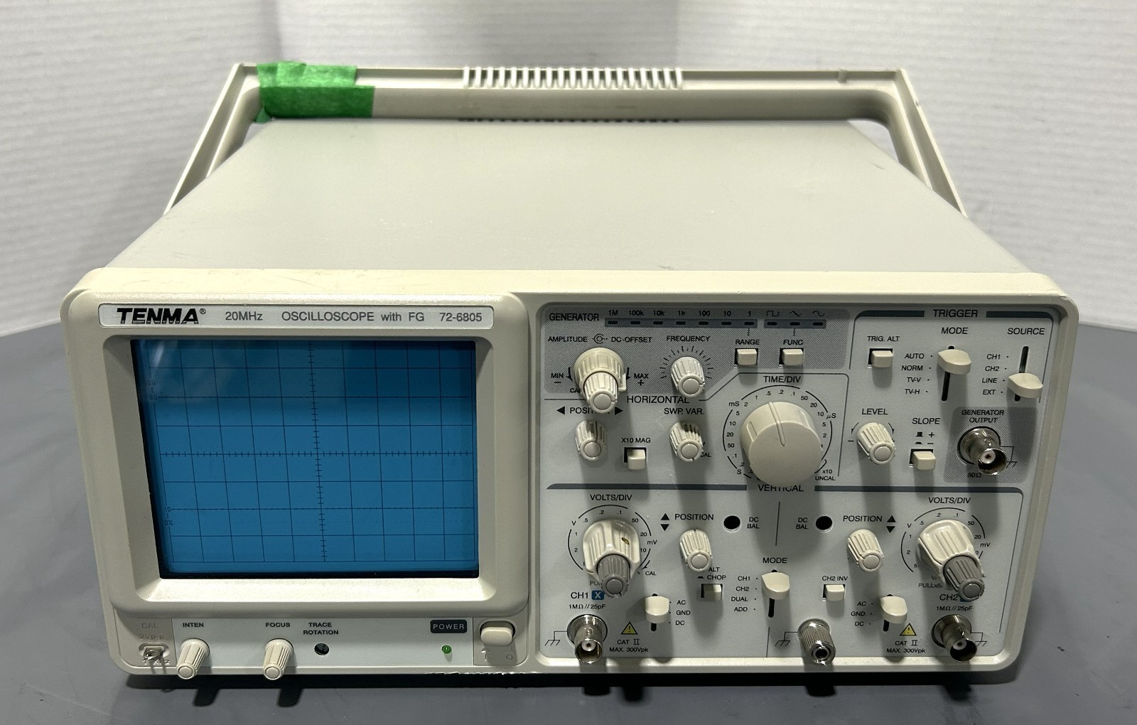 Tenma Model 72-6805 Oscilloscope with Built-In Function Generator Tested