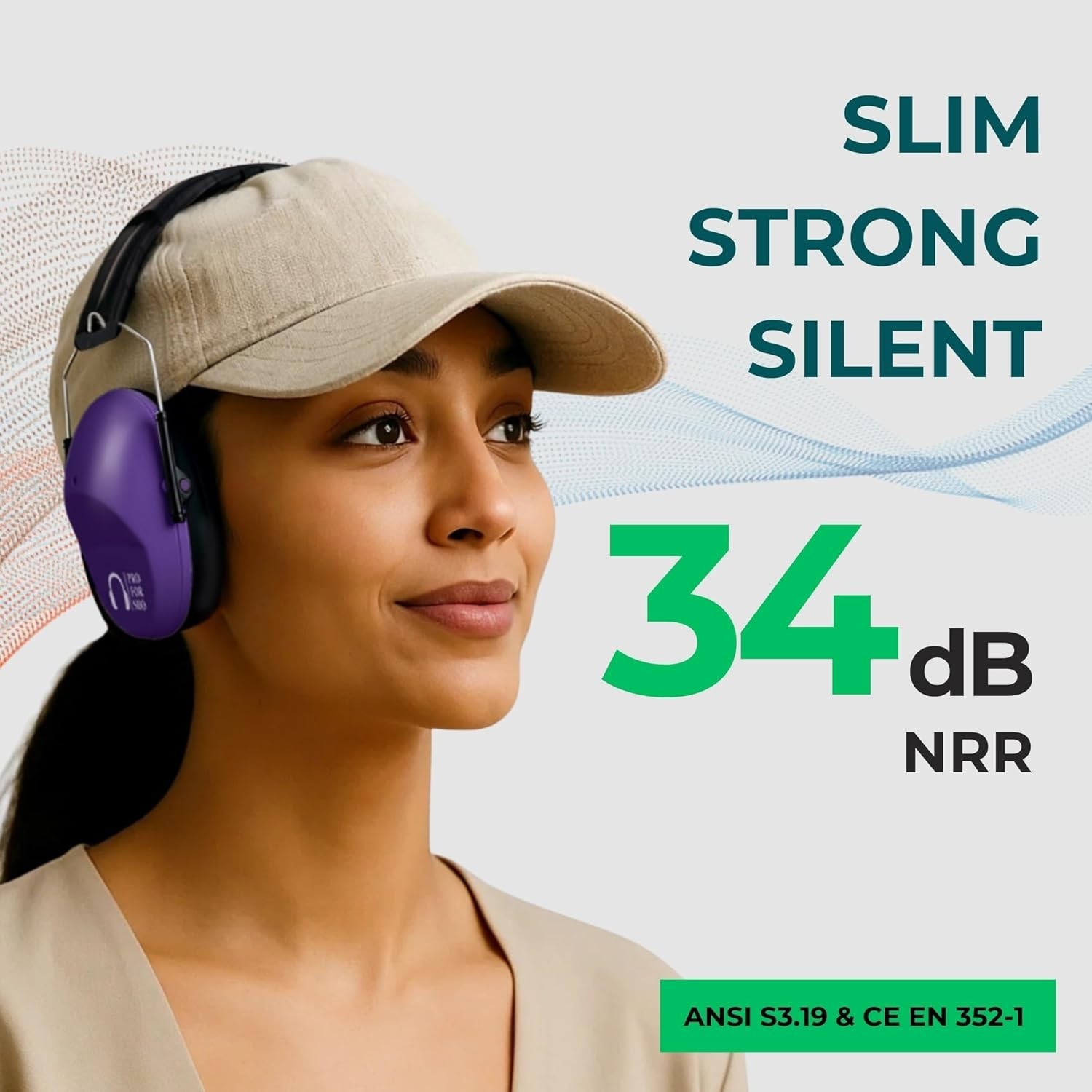Hearing Protection Ear Muffs 34dB NRR Compact Lightweight Shooting Work