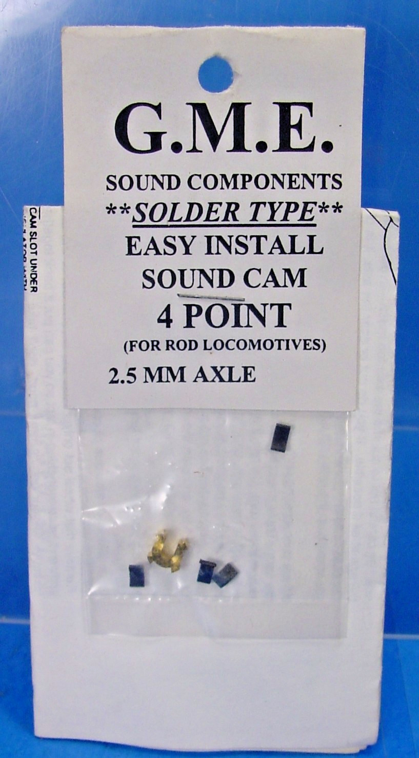 G.M.E. SOUND CAM 2.5mm AXLE 4 POINT STEAM LOCO PFM PBL DCC HO,HOn3,Sn3,ON30 A
