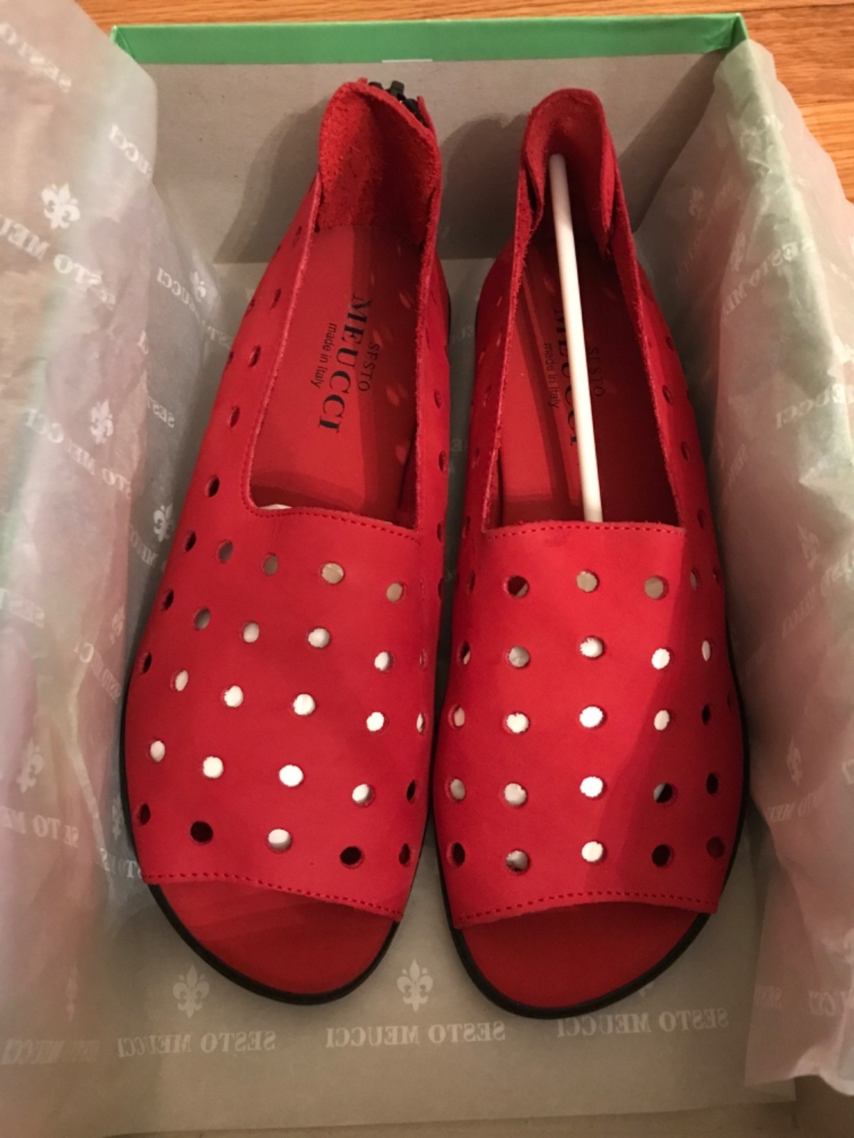 Sesto Meucci of Florence womens shoes Edwina 7M Nabuk dark red Made in Italy