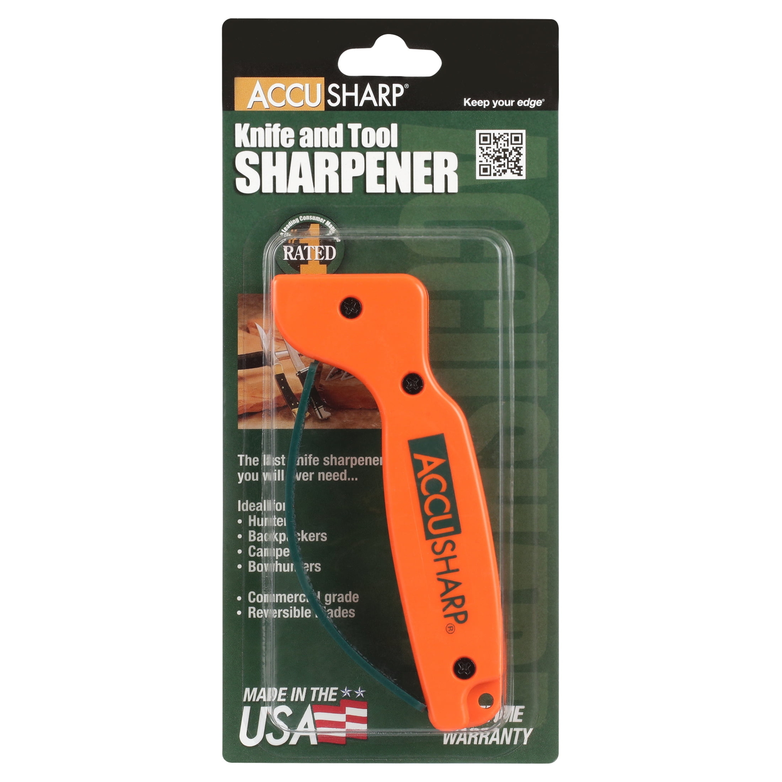 ACCUSHARP KNIFE SHRPNR ORANGE,Double-Sided