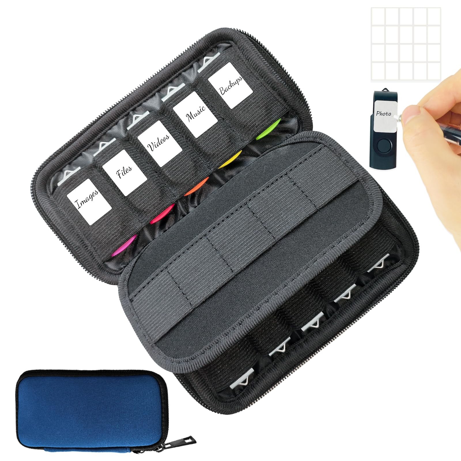 20Slots Flash Drive Case Thumb Drive USB Storage Case Memory Stick Carrying Case