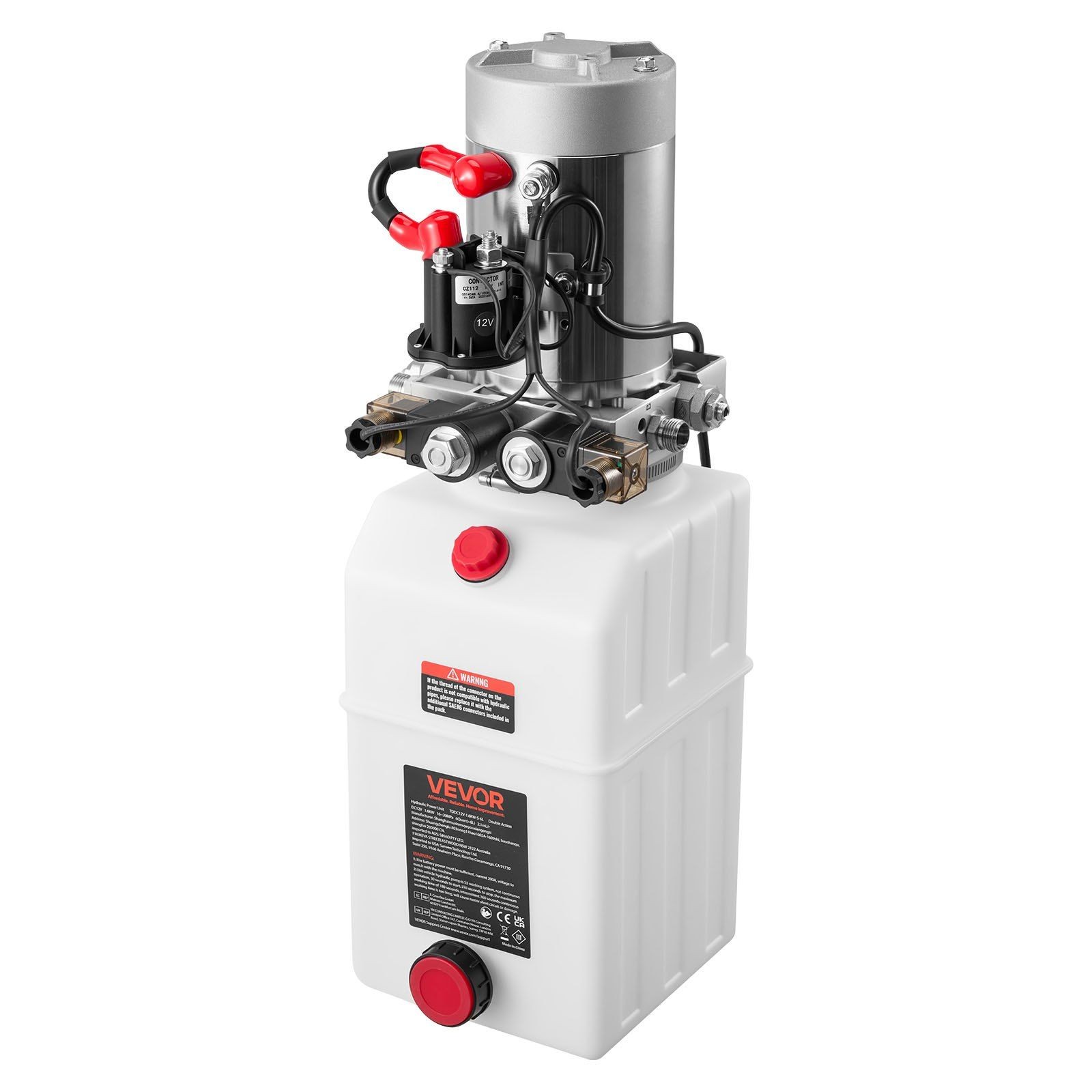 DC12V Double Acting Hydraulic Unit 6qt 3200psi 0.91gpm Metal Reservoir