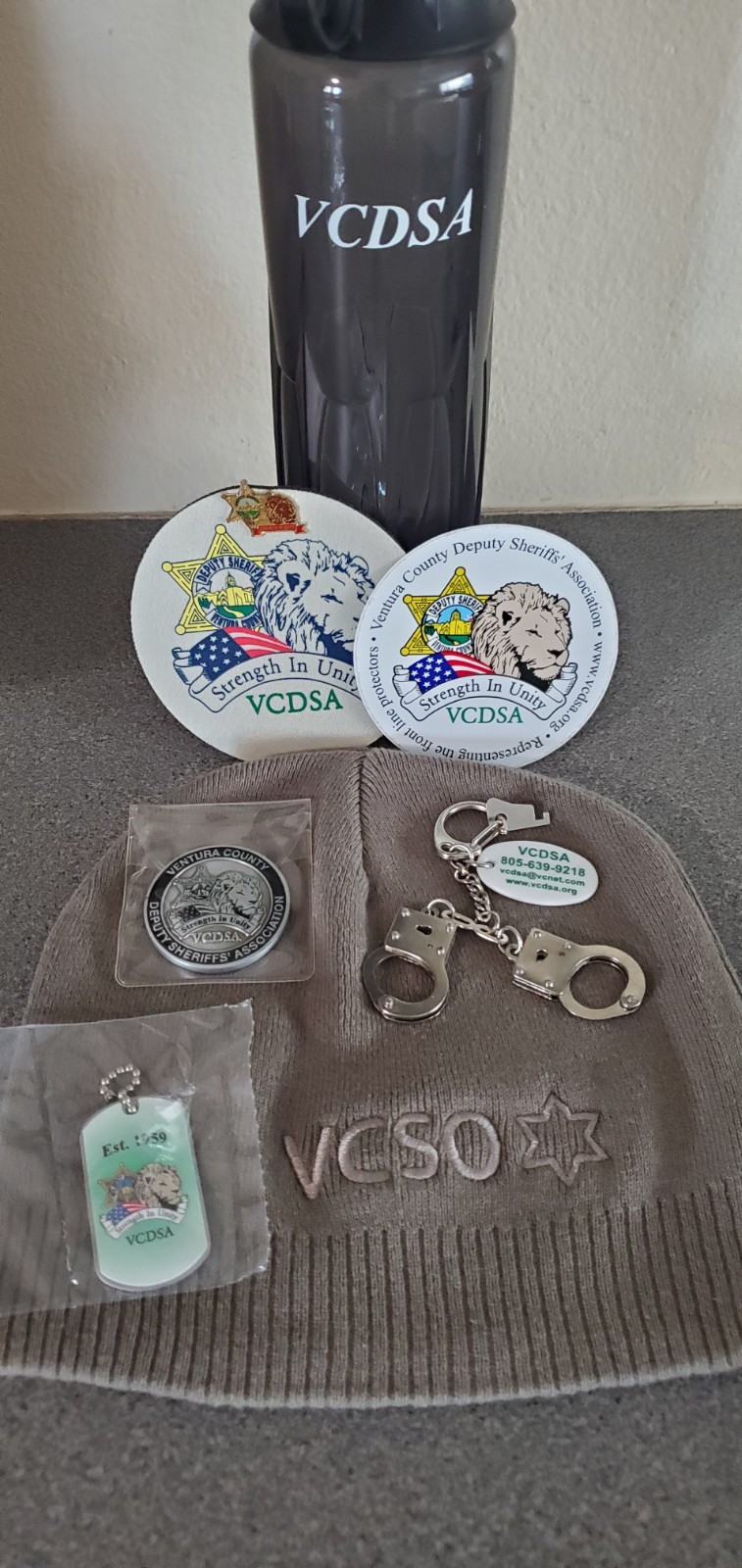 CA Ventura County Deputy Sheriff's Association Swag Lot: Challenge Coin Pin Etc.