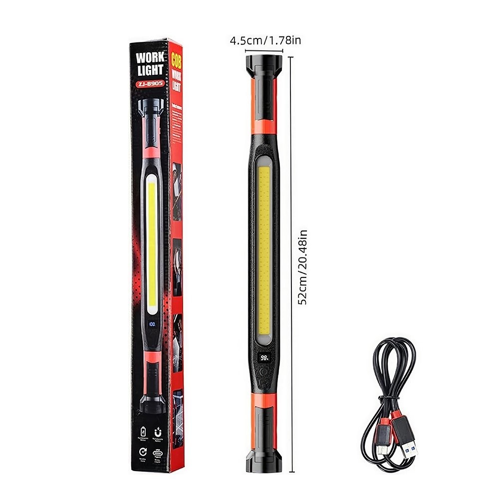 Under Hood Work Light Bar 3000LM LED Magnetic Light Bar with Hooks Rechargeable