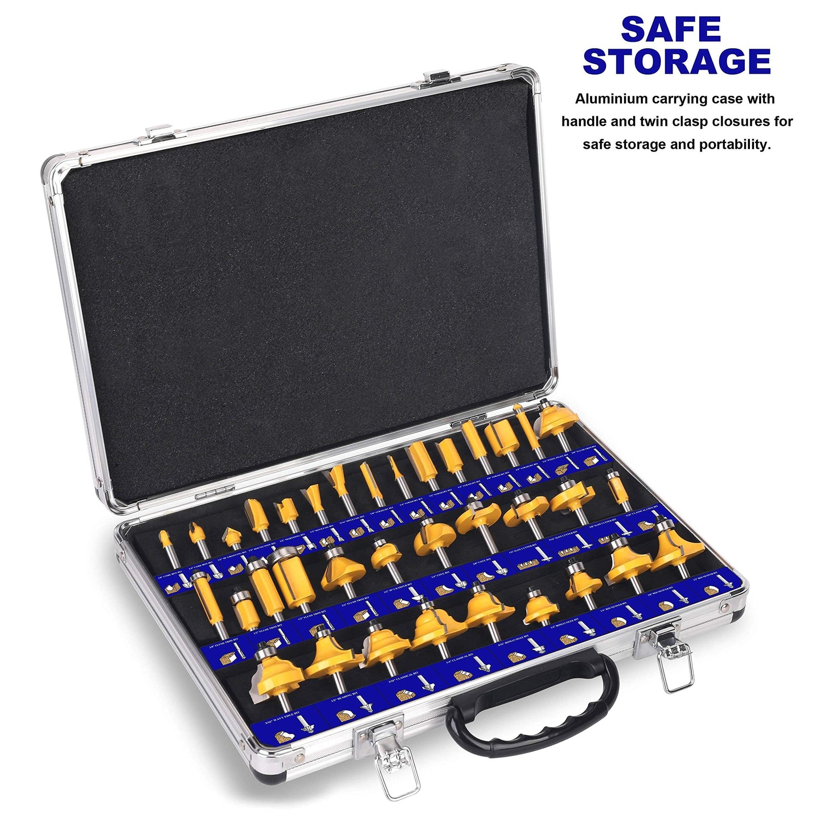 Platinumedge Router Bits Set, Tungsten Carbide Router Bits Set 1/4 Shank,