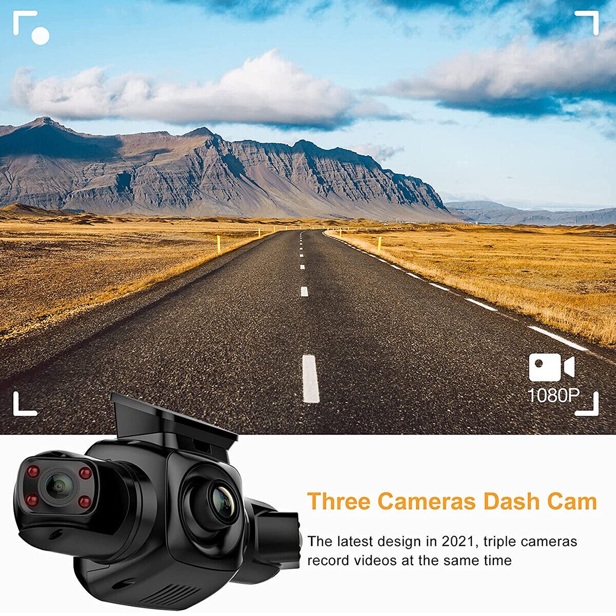 WiFi360° Dash Cam Recorder 4 Channel 1080P Car Camera DVR Vehicle Video G-Sensor