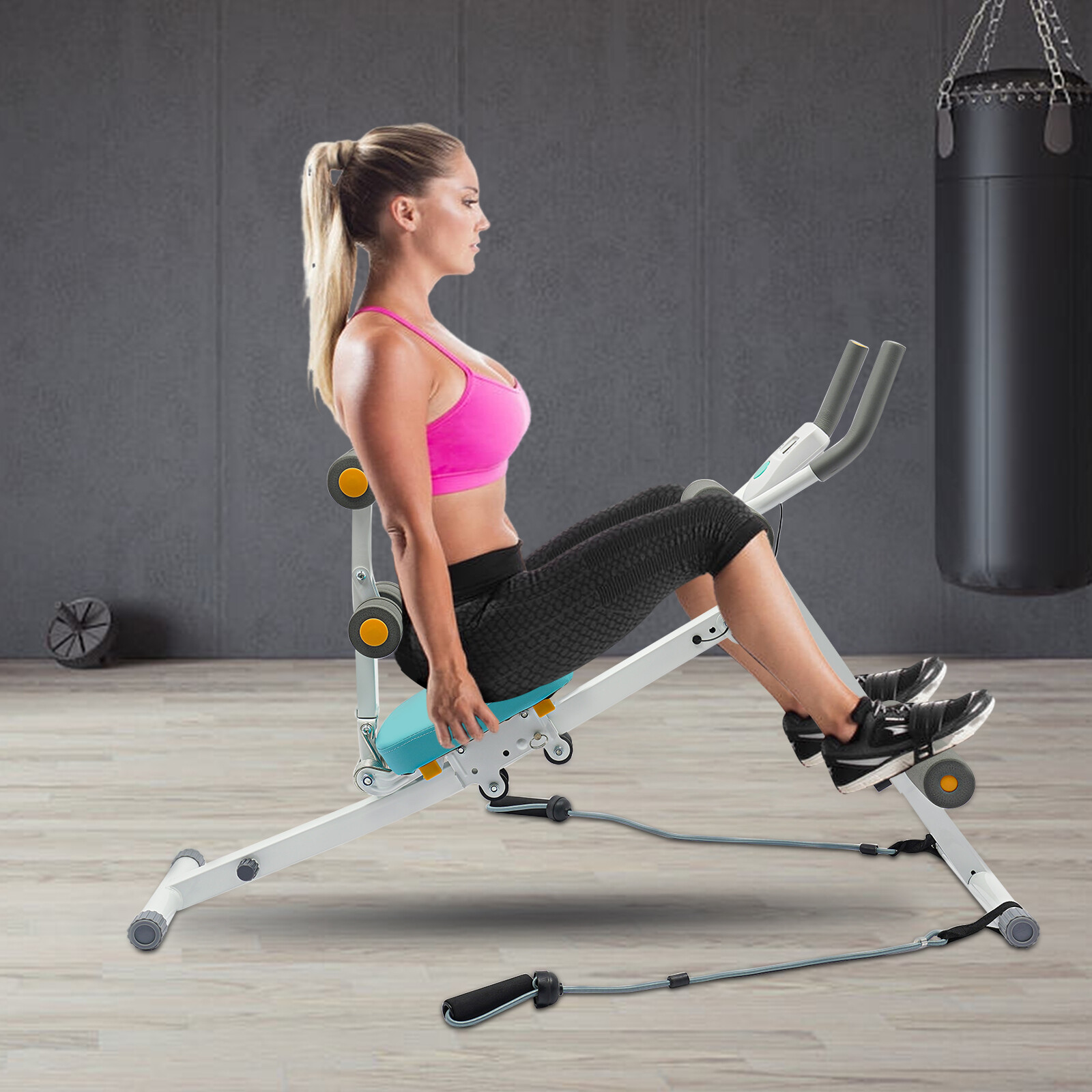 Foldable Sit-Up Abdomen Machine Body Shaper Cruncher Trainer Gym Equipment