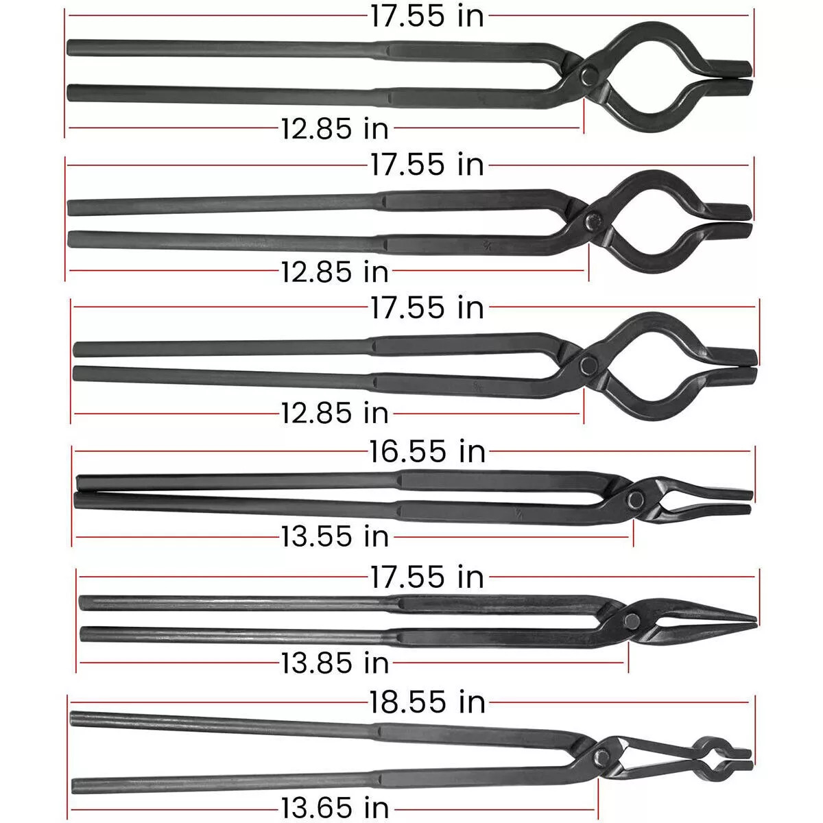 Beginner blacksmith tongs Blacksmith Forge Tong Tools Set Flat Jaw Pick Up