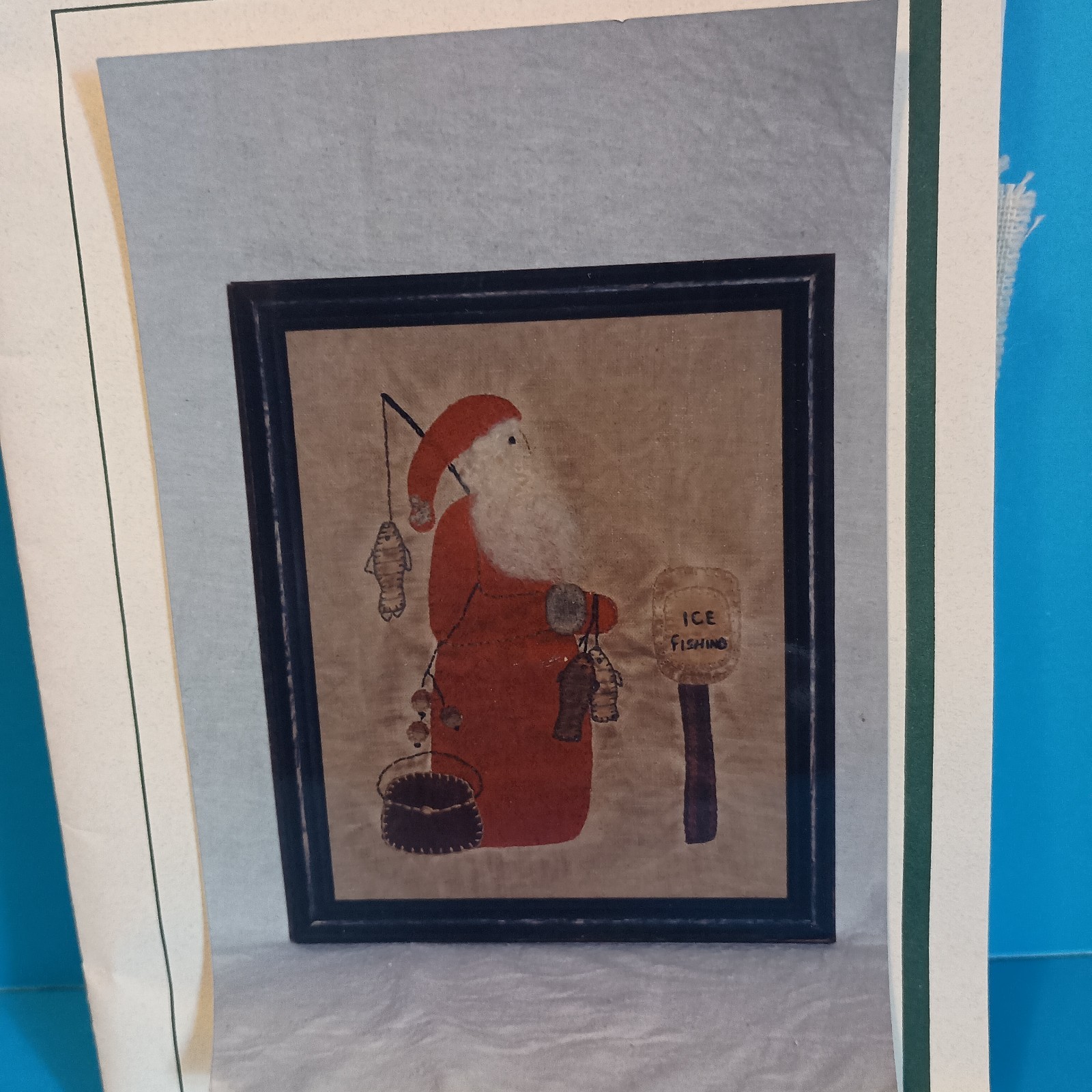 Cross Stitch Santa Ice Fishing Needlepoint Edith & GoldieMae NIP