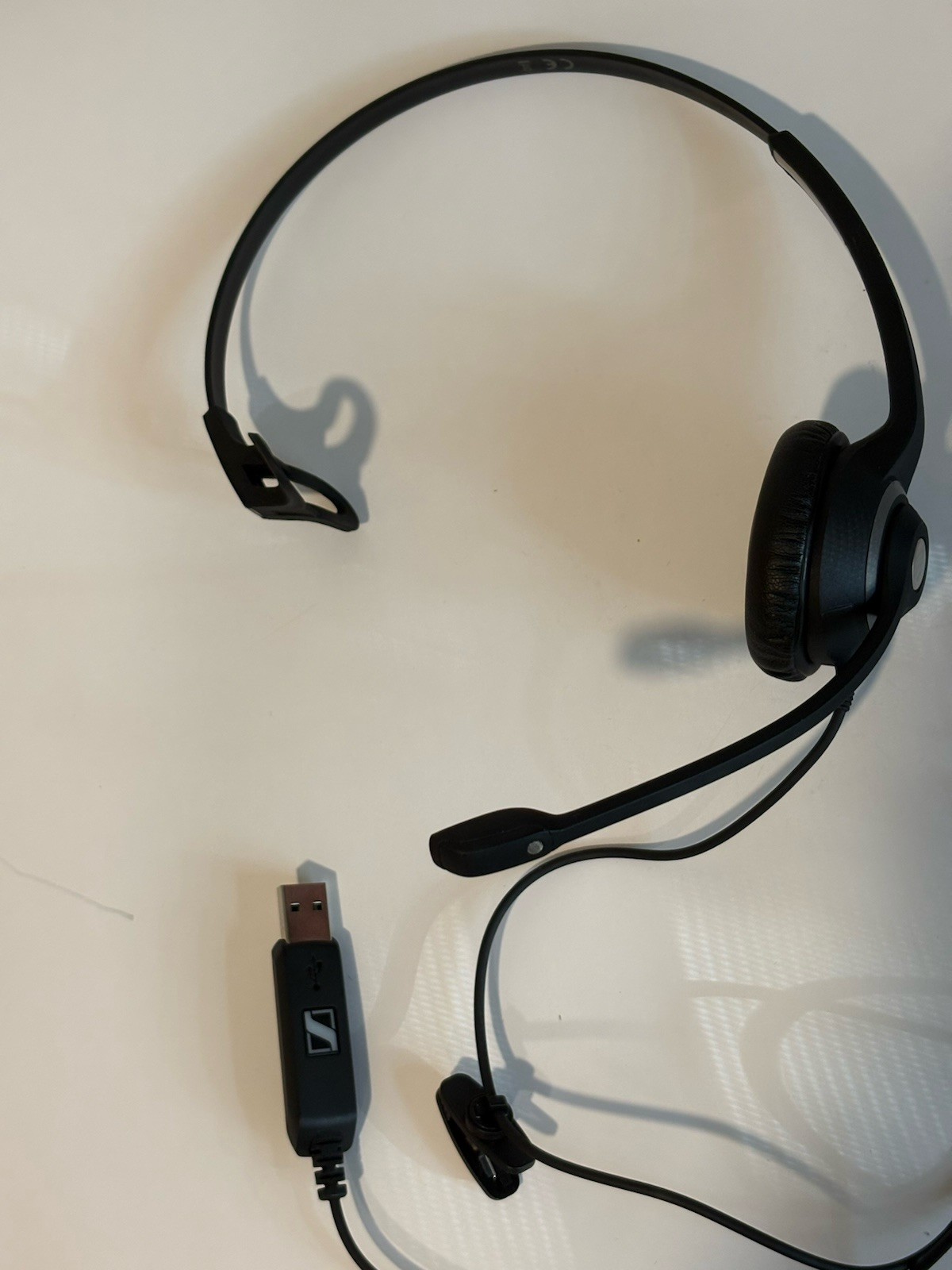 EPOS Sennheiser PC 7 USB Mono Headset Single Ear Boom Mic 10ft Cable Tested