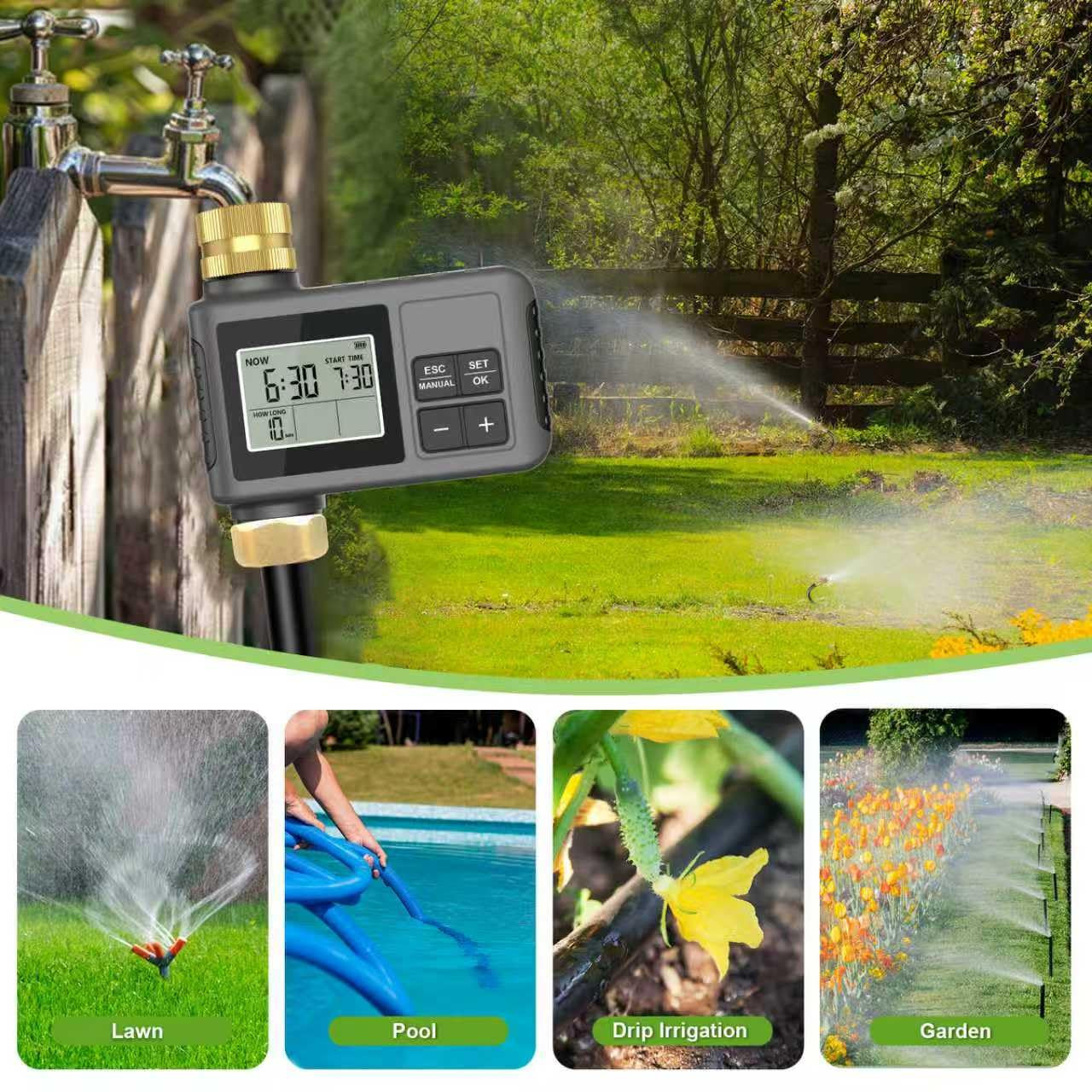 120 Ft Drip Irrigation System with Smart Water Timer – Automatic Garden Watering