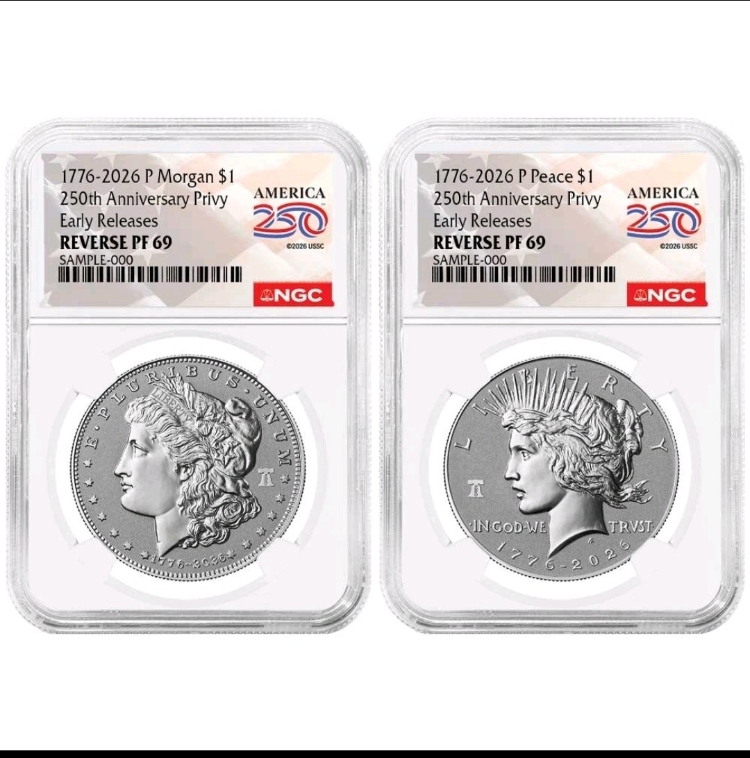 Presale - 2pc Set - 2026-P Reverse Proof $1 Morgan and Peace Silver Dollar NGC