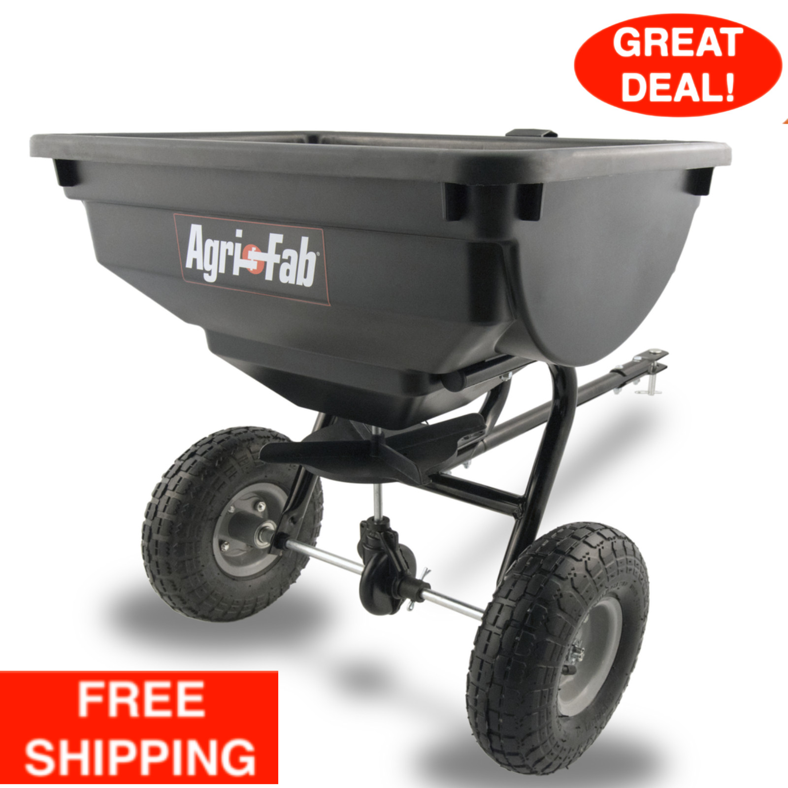 85 Lb Behind Broadcast Spreader Tow Hopper Fertilizer Seed Atv Lawn Tractor Pull
