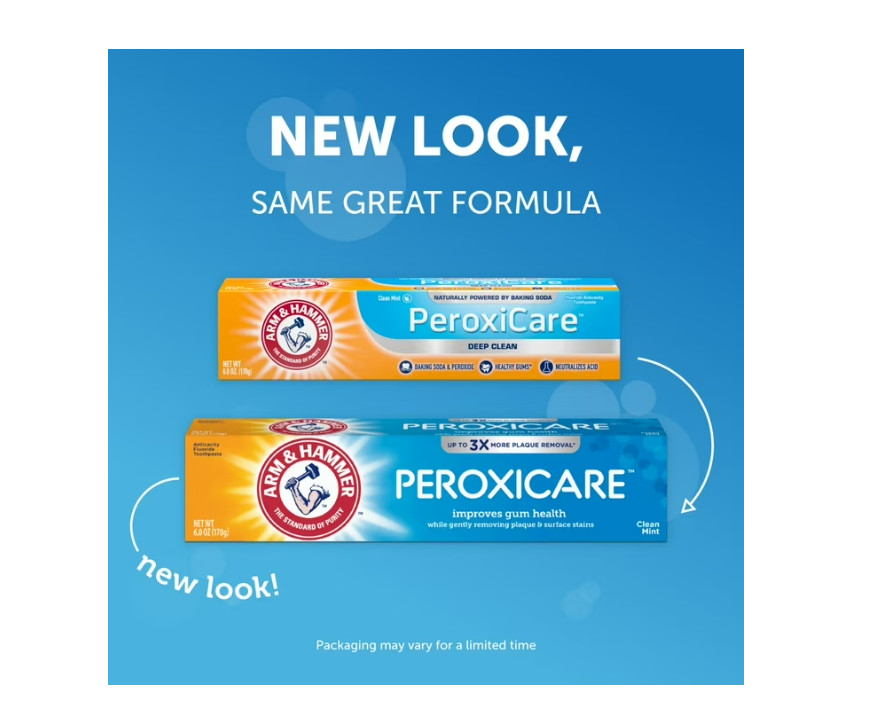 ARM & HAMMER Peroxicare Toothpaste, TWIN PACK (Contains Two 6Oz Tubes) – 4PACK