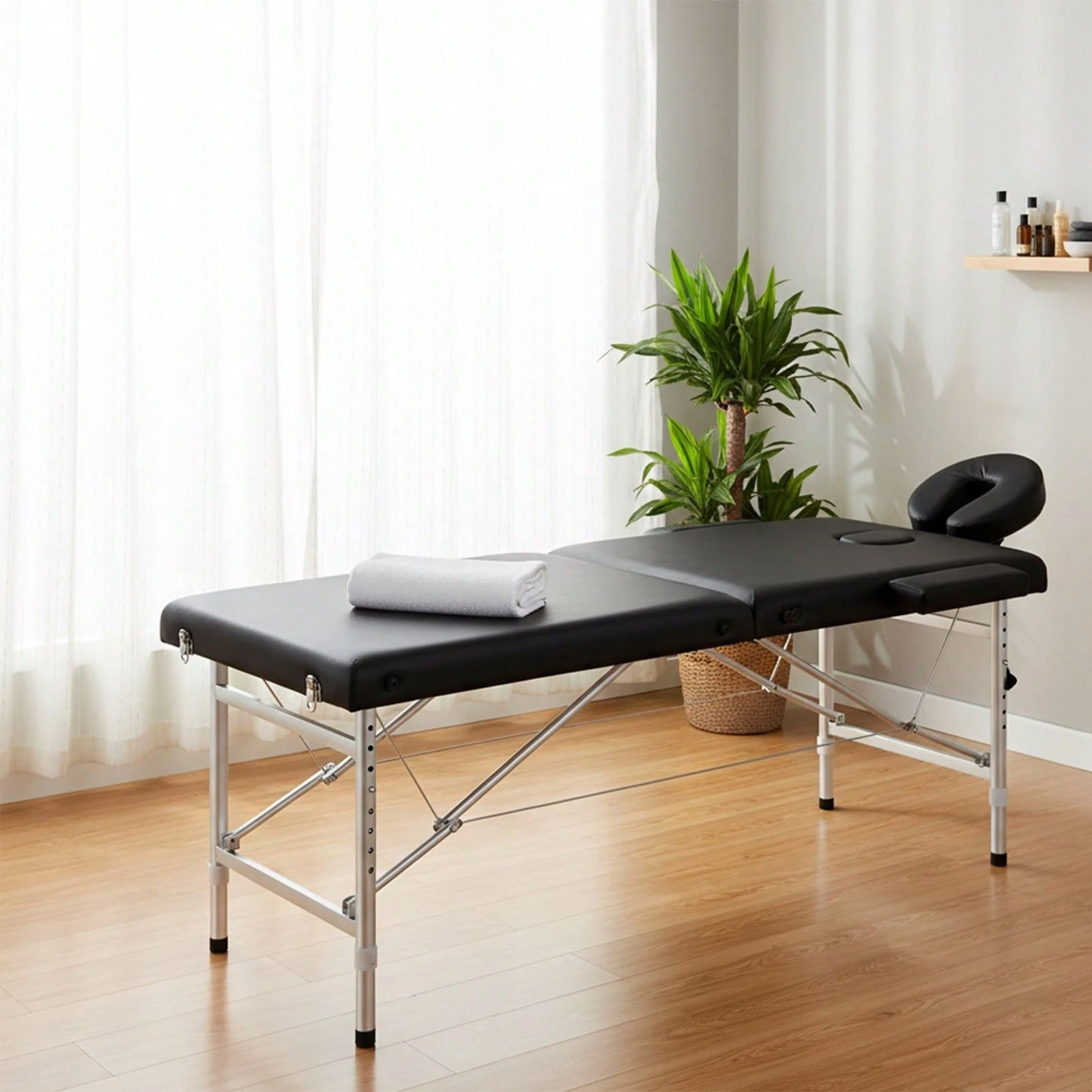 Portable Massage Table Adjustable Aluminum Folding Lash Bed Spa Chair