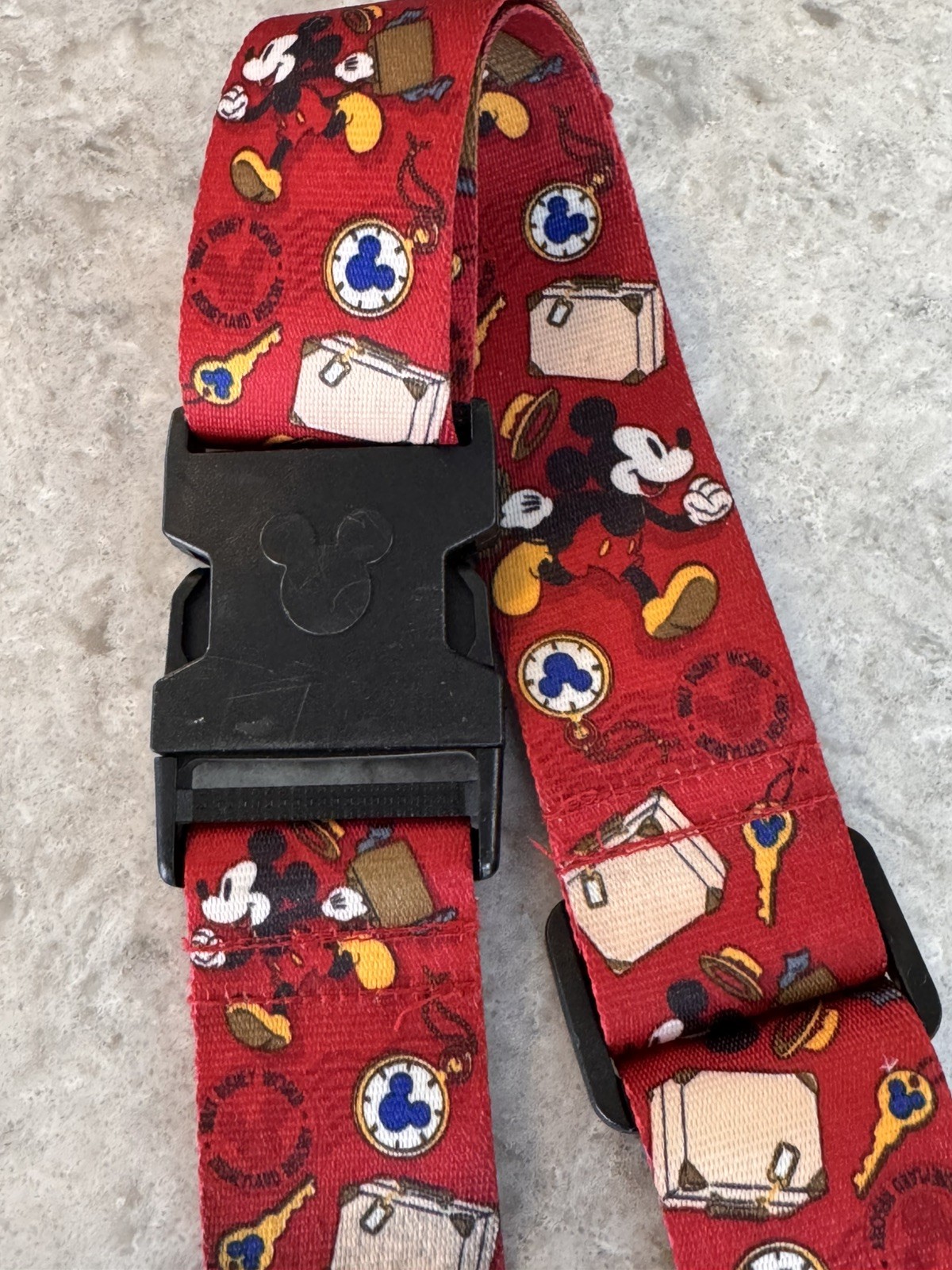 Disney Mickey Mouse Luggage Strap Belt Travel Suitcase Adjustable 1.75”W x 62”L
