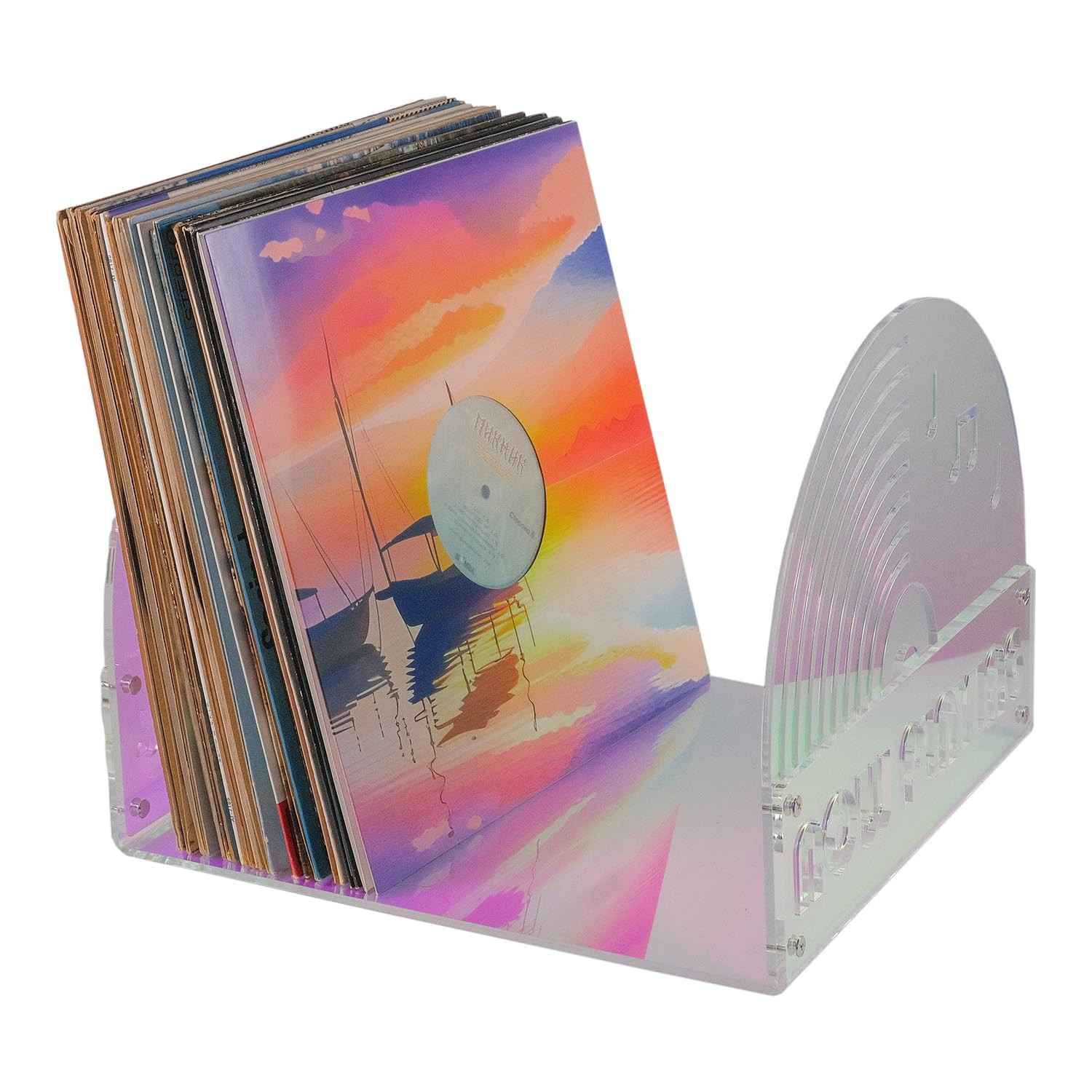 Jimei Acrylic Vinyl Record Storage Holder Prism Colorful Record Holder Stand