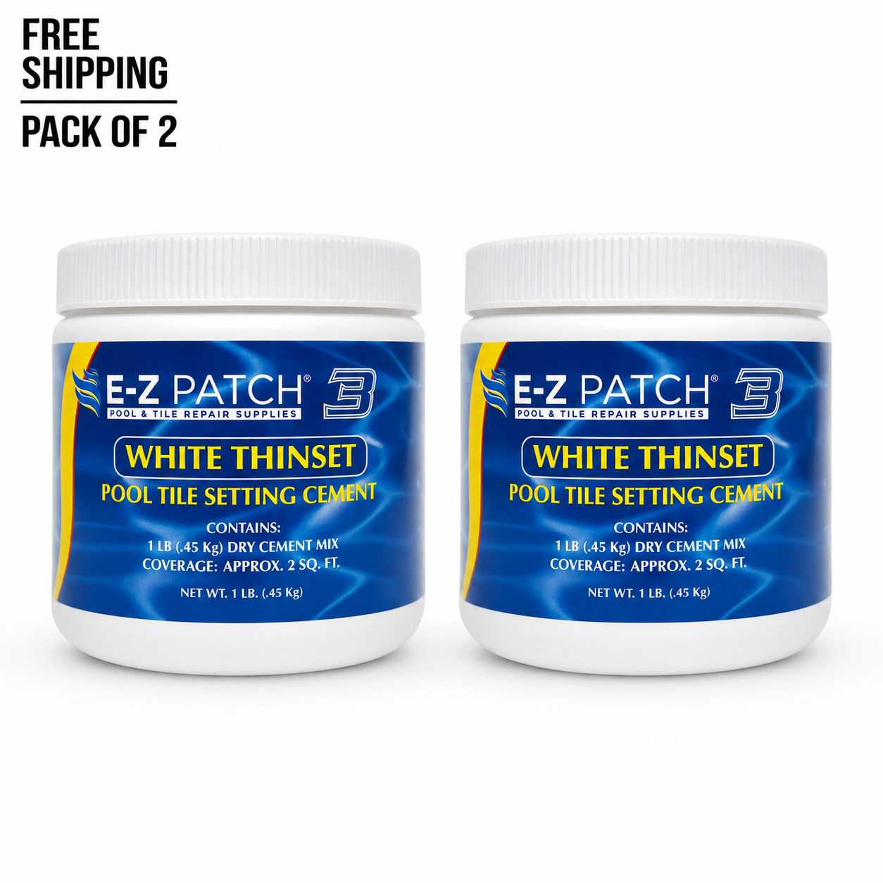 2 Pack EZ Patch 3 Pool Tile Adhesive 1 lb Color Adjustable Mortar