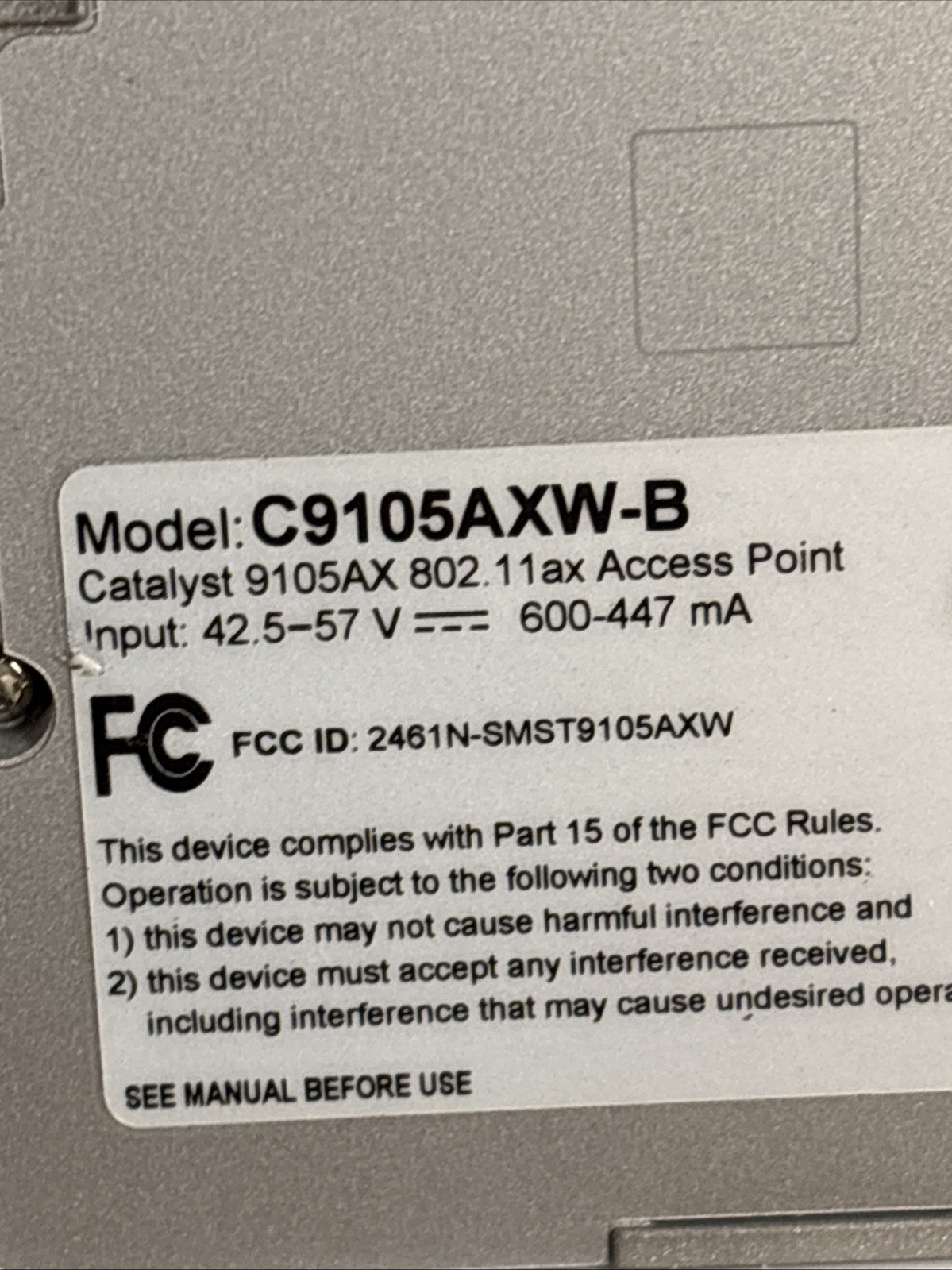 CISCO Catalyst C9105AXW-B Dual Band Wireless Access Point