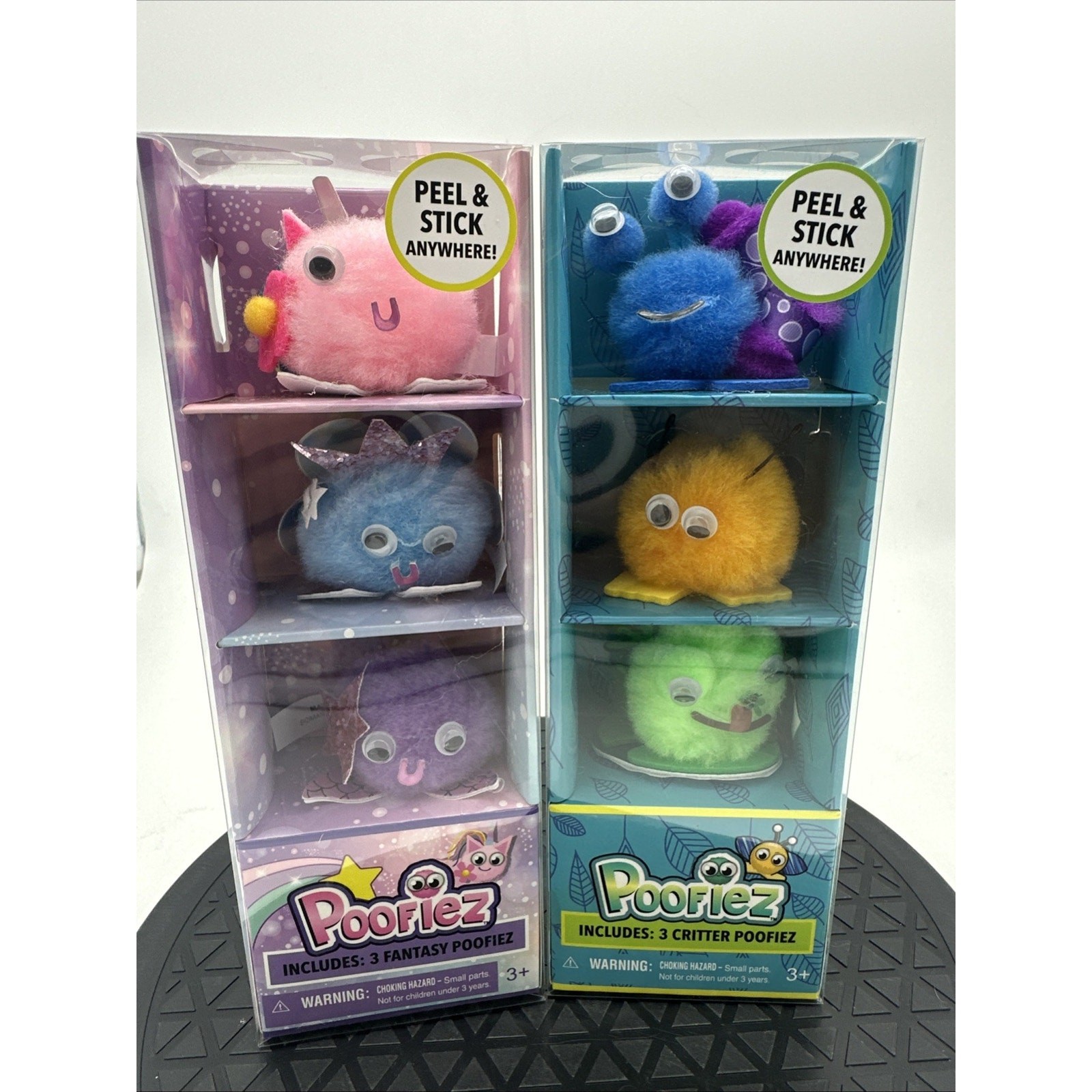 2 Poofiez 3 Pack Fuzzy Critters Peel & Stick Tara Toy Corp Fantasy Pack New