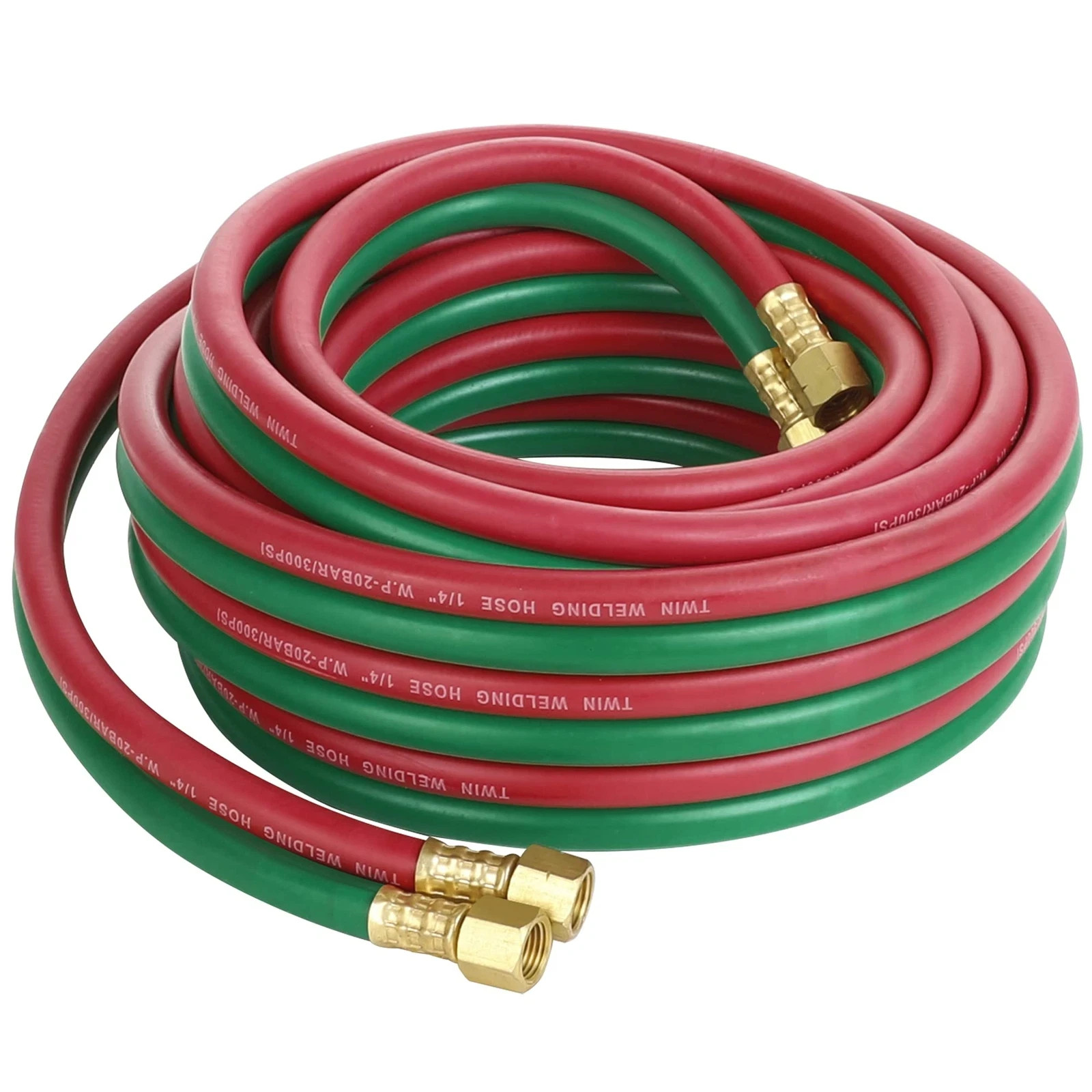 25 Ft Oxygen Acetylene Hose 1/4" 9/16"-18 B Fittings Welding Cutting Torch